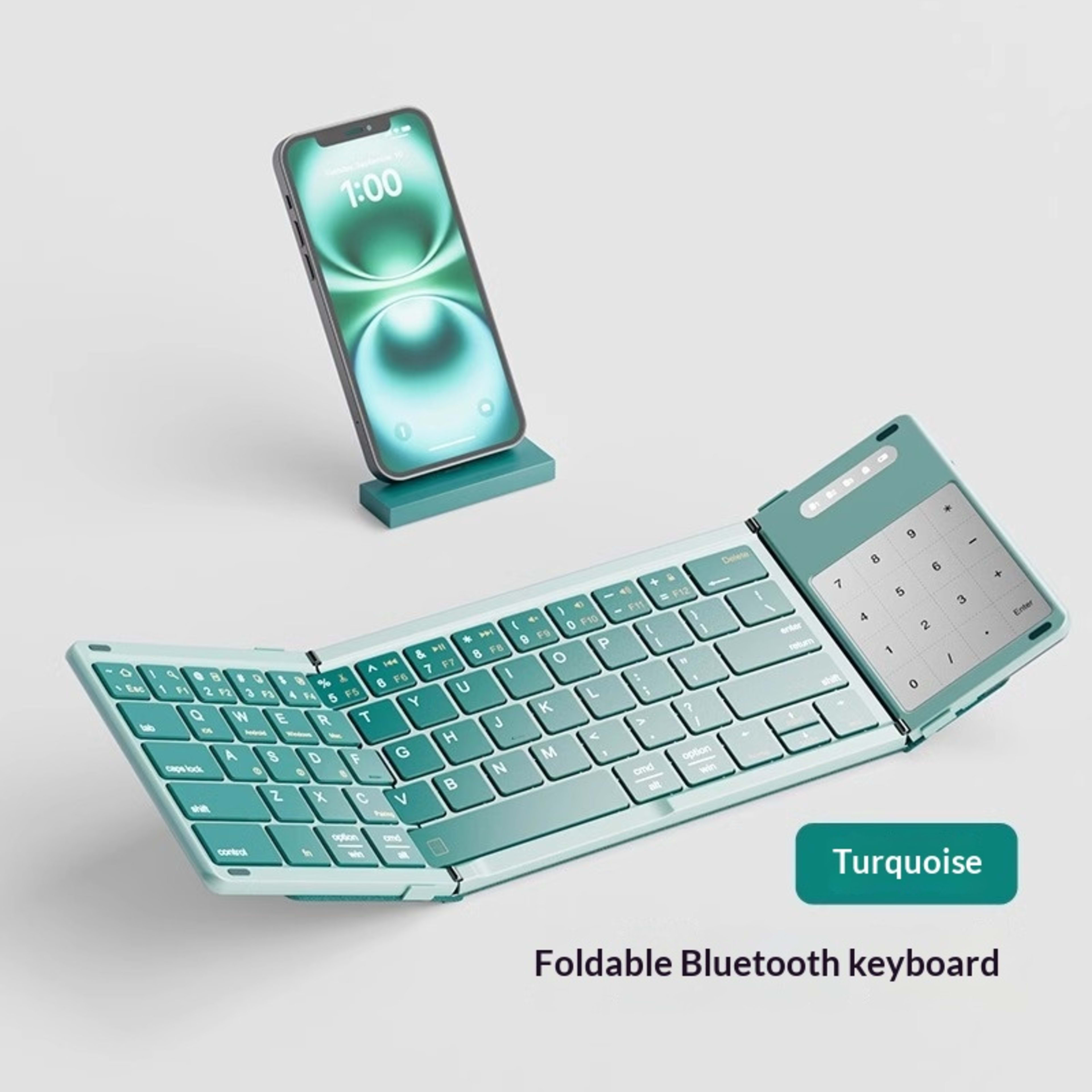Tri-fold Keyboard, Wireless Bluetooth Foldable Mini Keyboard, Suitable For Desktop PC Sets 7
