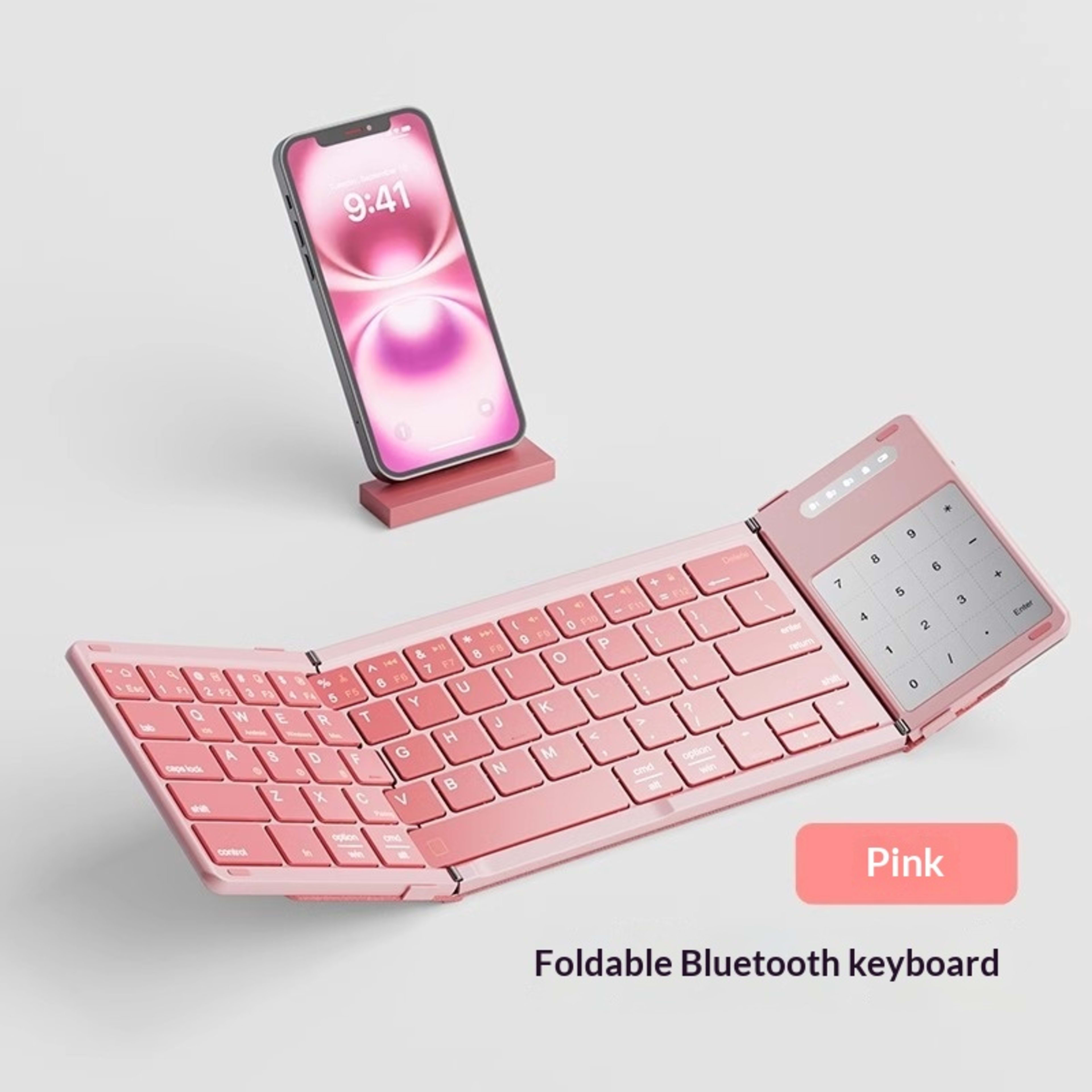 Tri-fold Keyboard, Wireless Bluetooth Foldable Mini Keyboard, Suitable For Desktop PC Sets 17