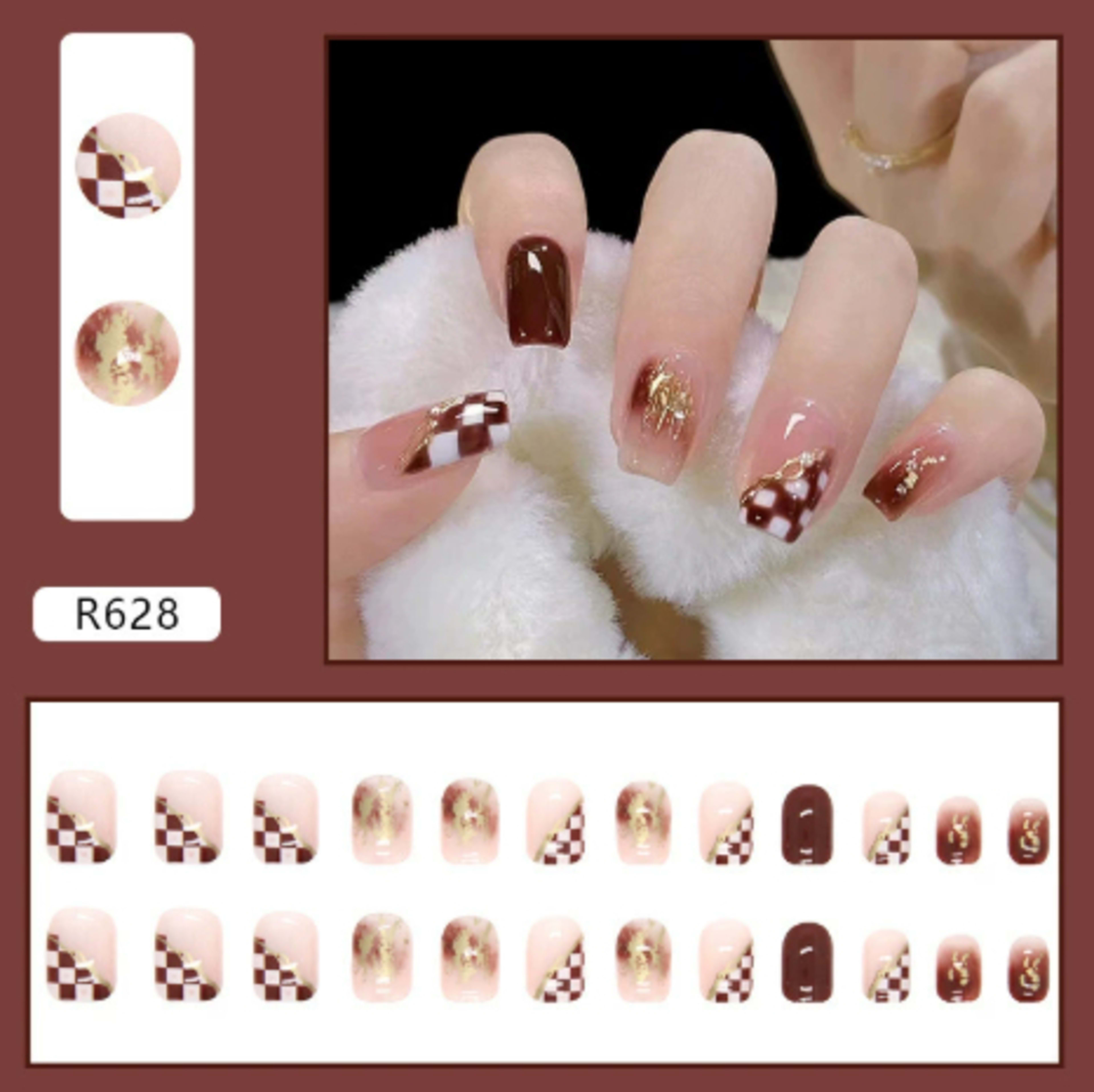 Simple Color-Block Nail Art For A Fairer Look 24-piece Wearable Nail Tips With Gradient Design 4