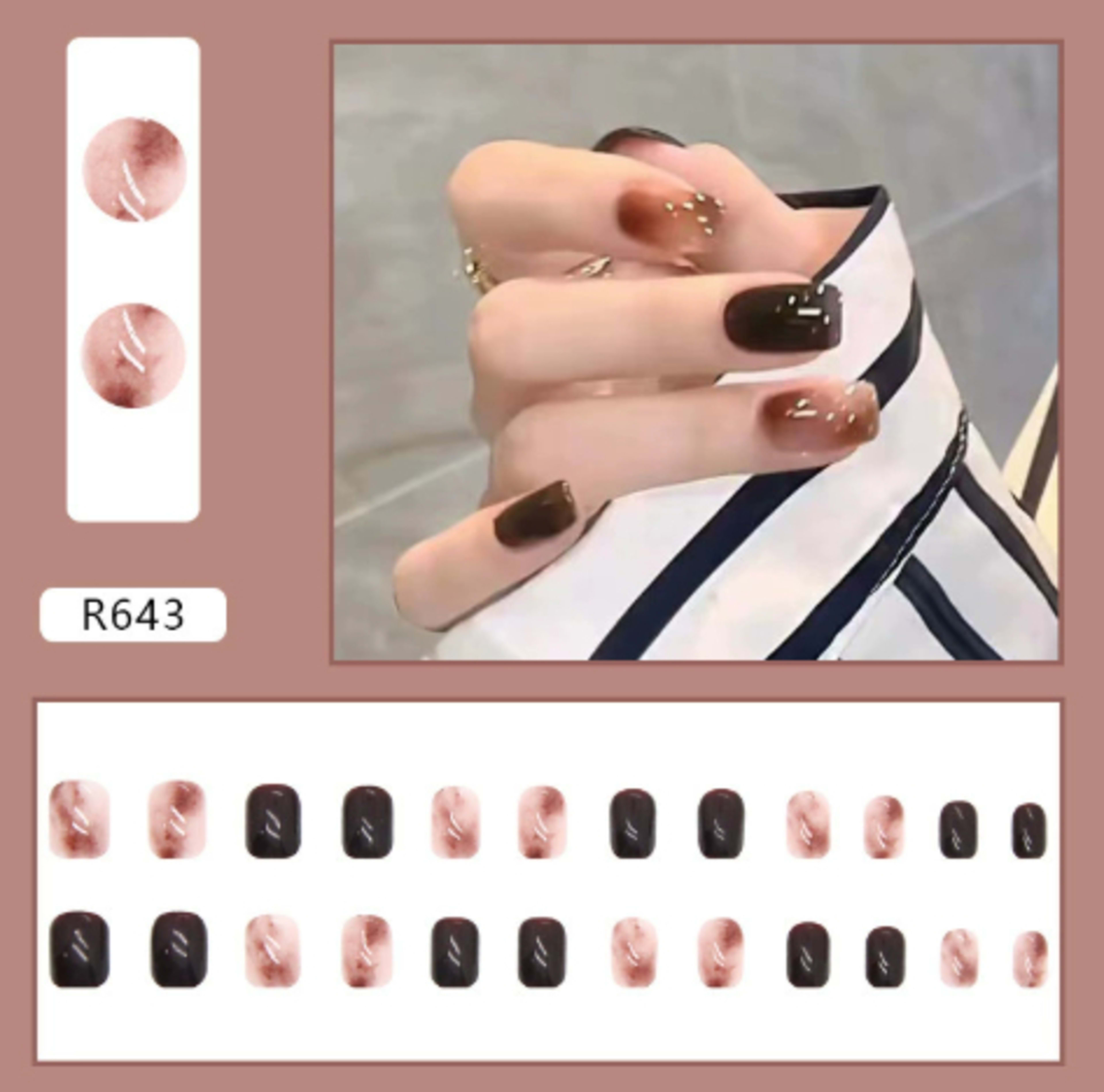 Simple Color-Block Nail Art For A Fairer Look 24-piece Wearable Nail Tips With Gradient Design 5