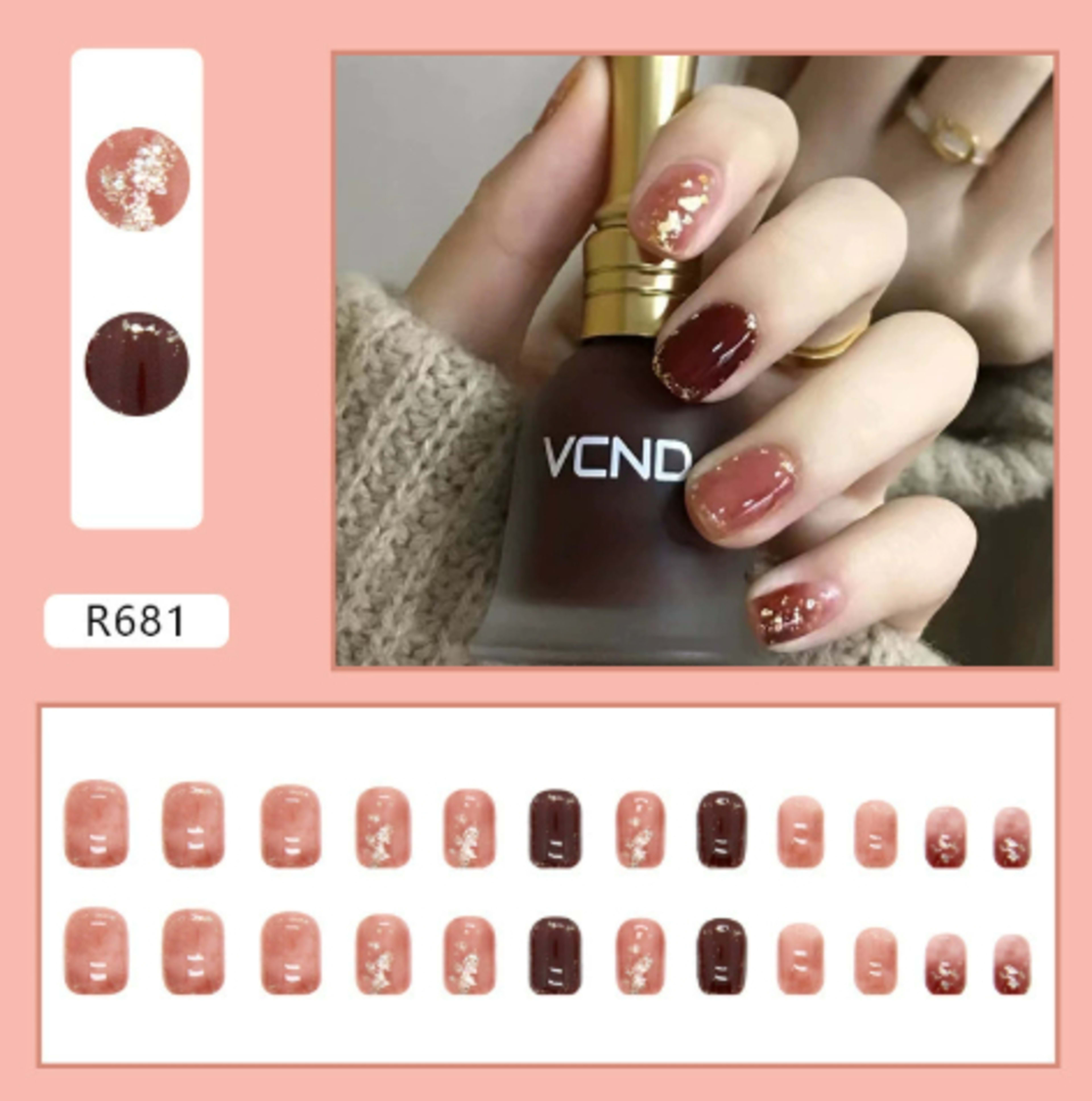 Simple Color-Block Nail Art For A Fairer Look 24-piece Wearable Nail Tips With Gradient Design 6
