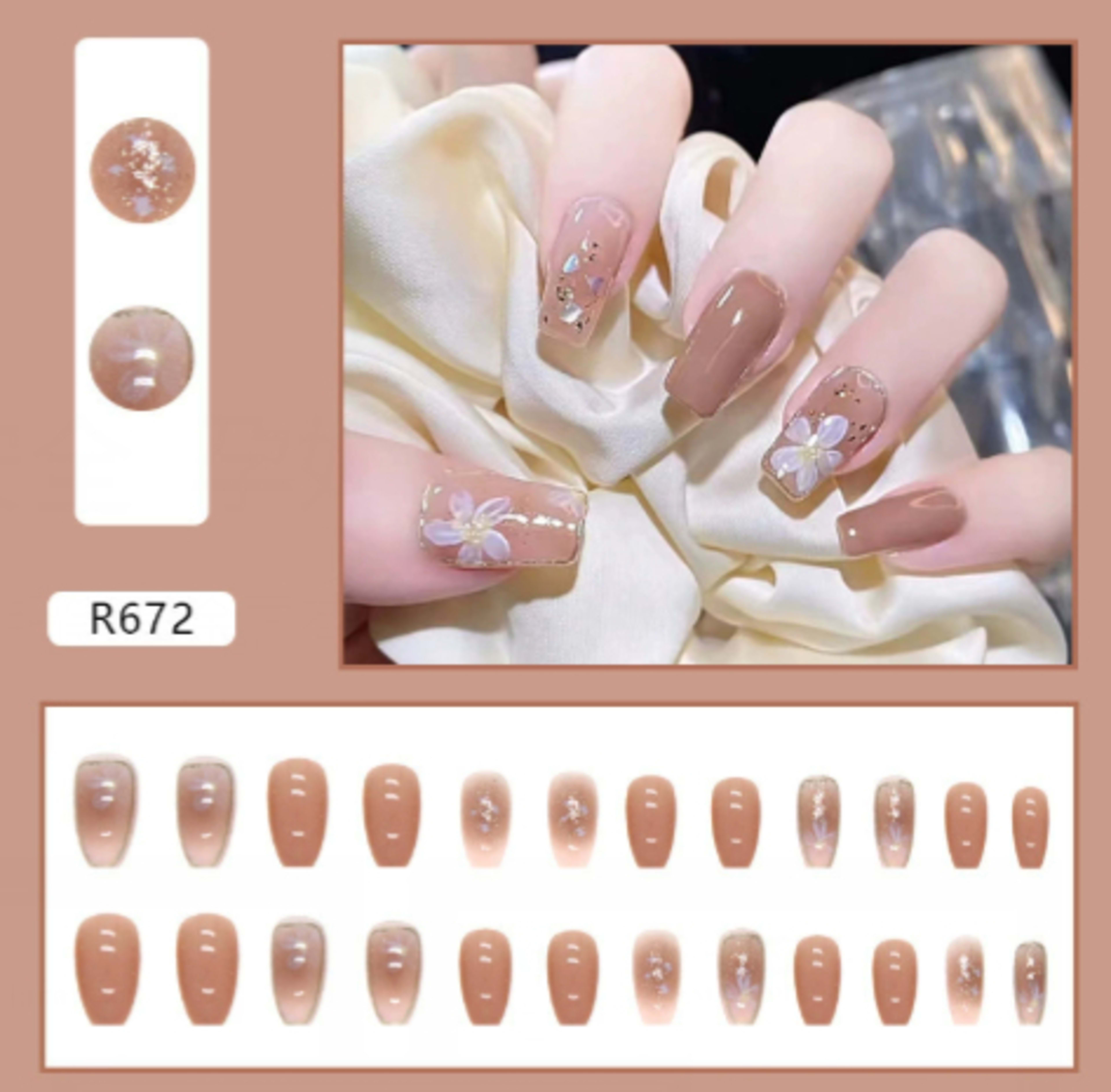 Simple Color-Block Nail Art For A Fairer Look 24-piece Wearable Nail Tips With Gradient Design 1