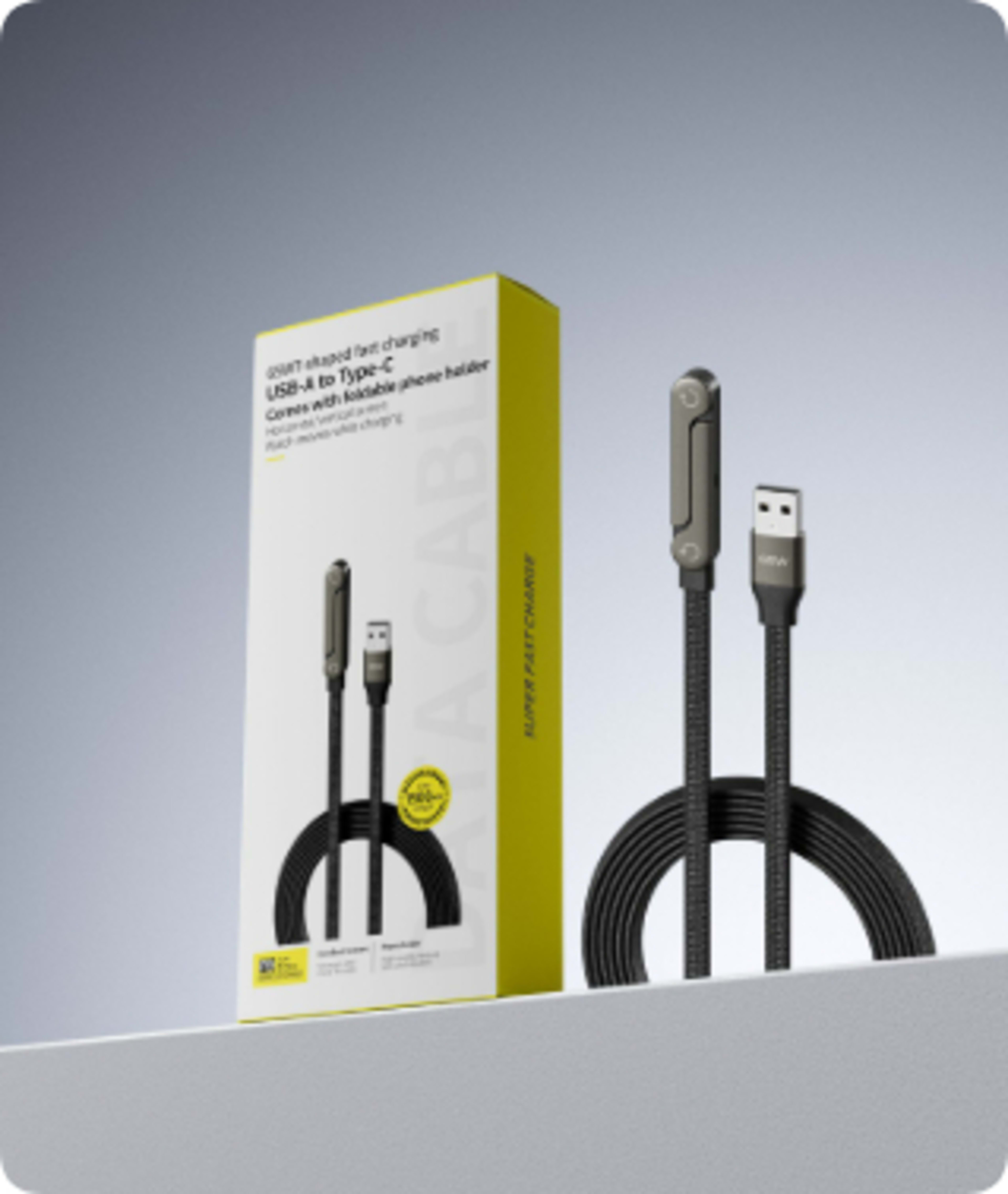 Fast Charging Foldable Bracket Data Cable 2-in-1 Data Wire Foldable Phone Tablet Stand Type-C To Type-C USB-A To Type-C 2