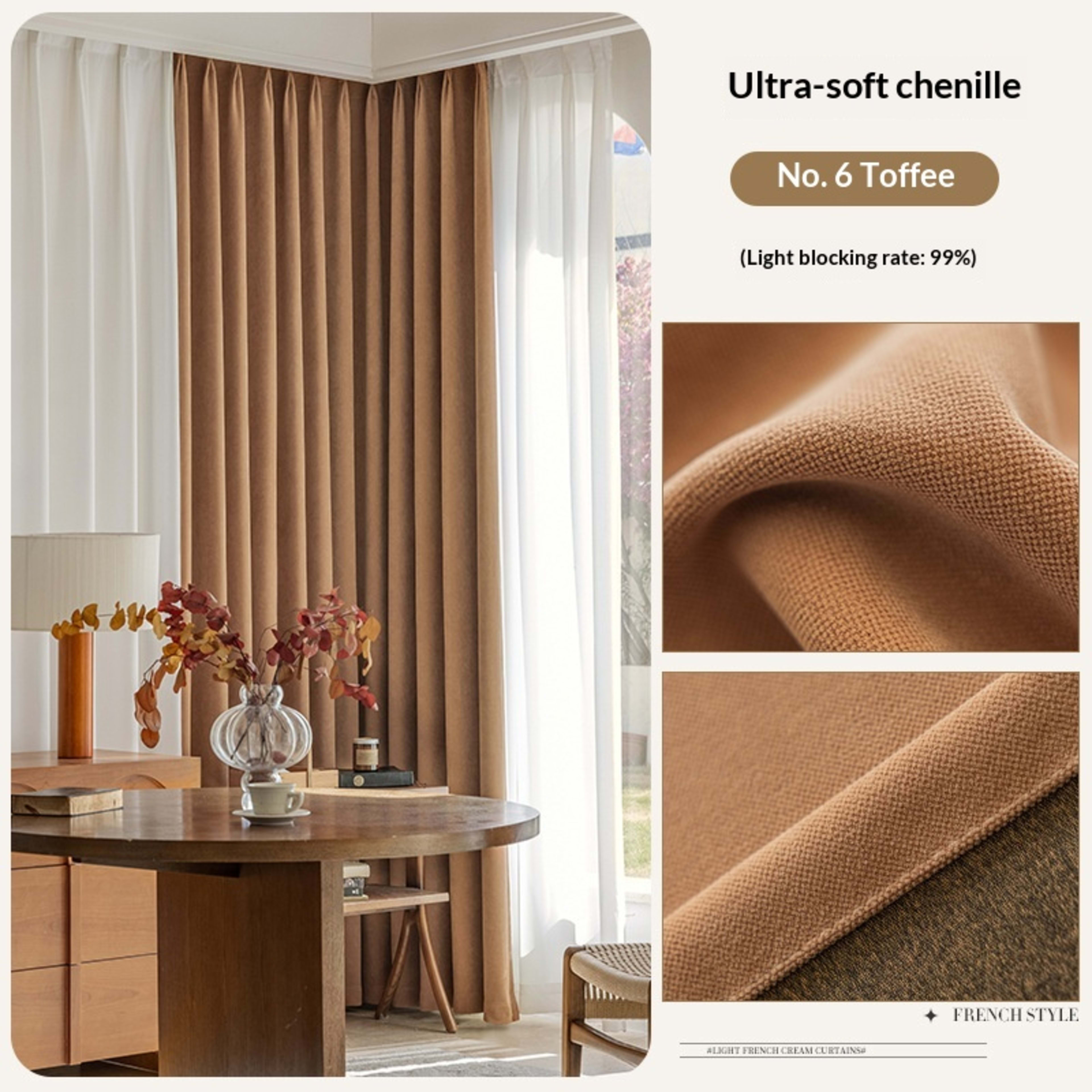 Milky-tea-colored Fully Blackout Nylon Curtains For A High-end Look In The Bedroom 14