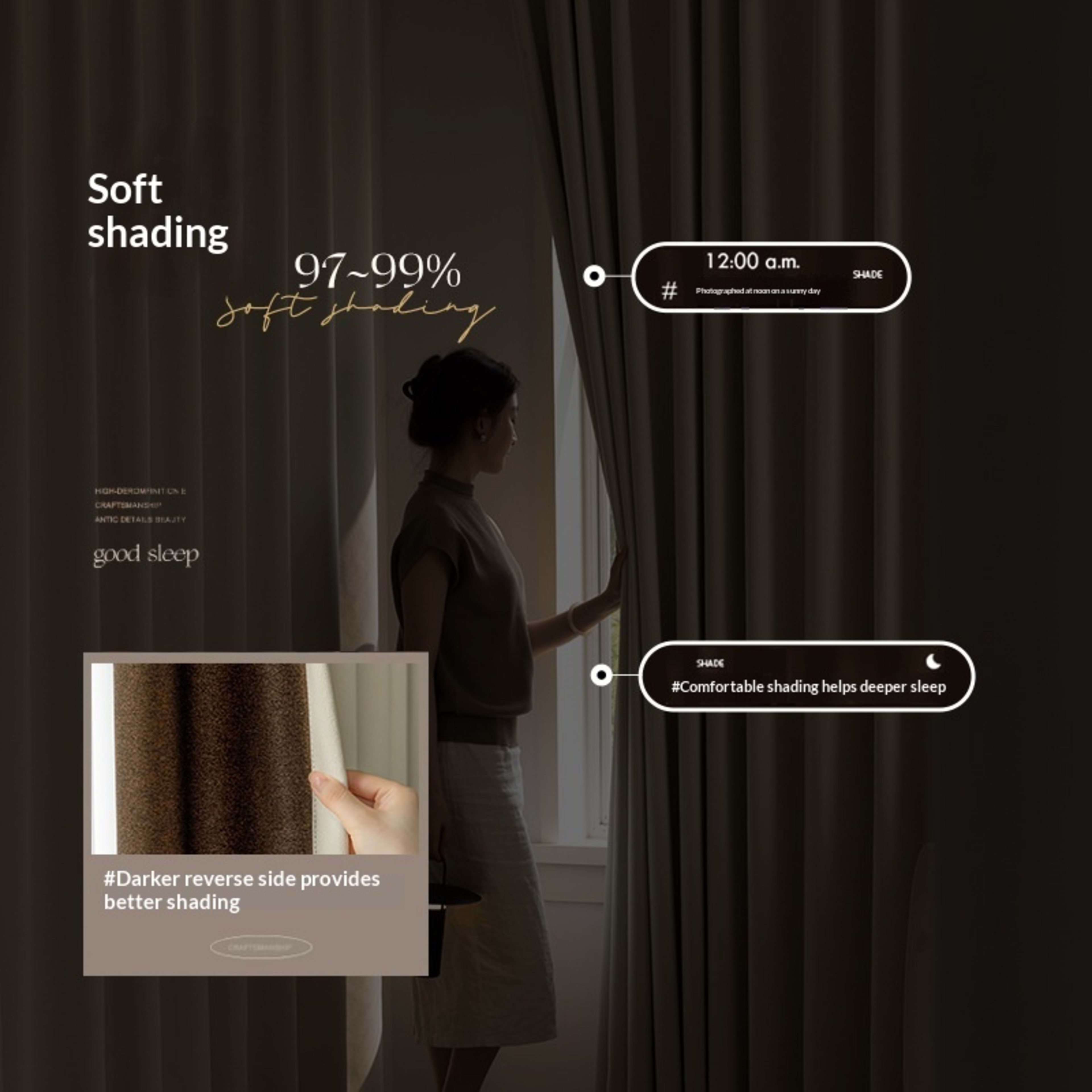 Milky-tea-colored Fully Blackout Nylon Curtains For A High-end Look In The Bedroom 13