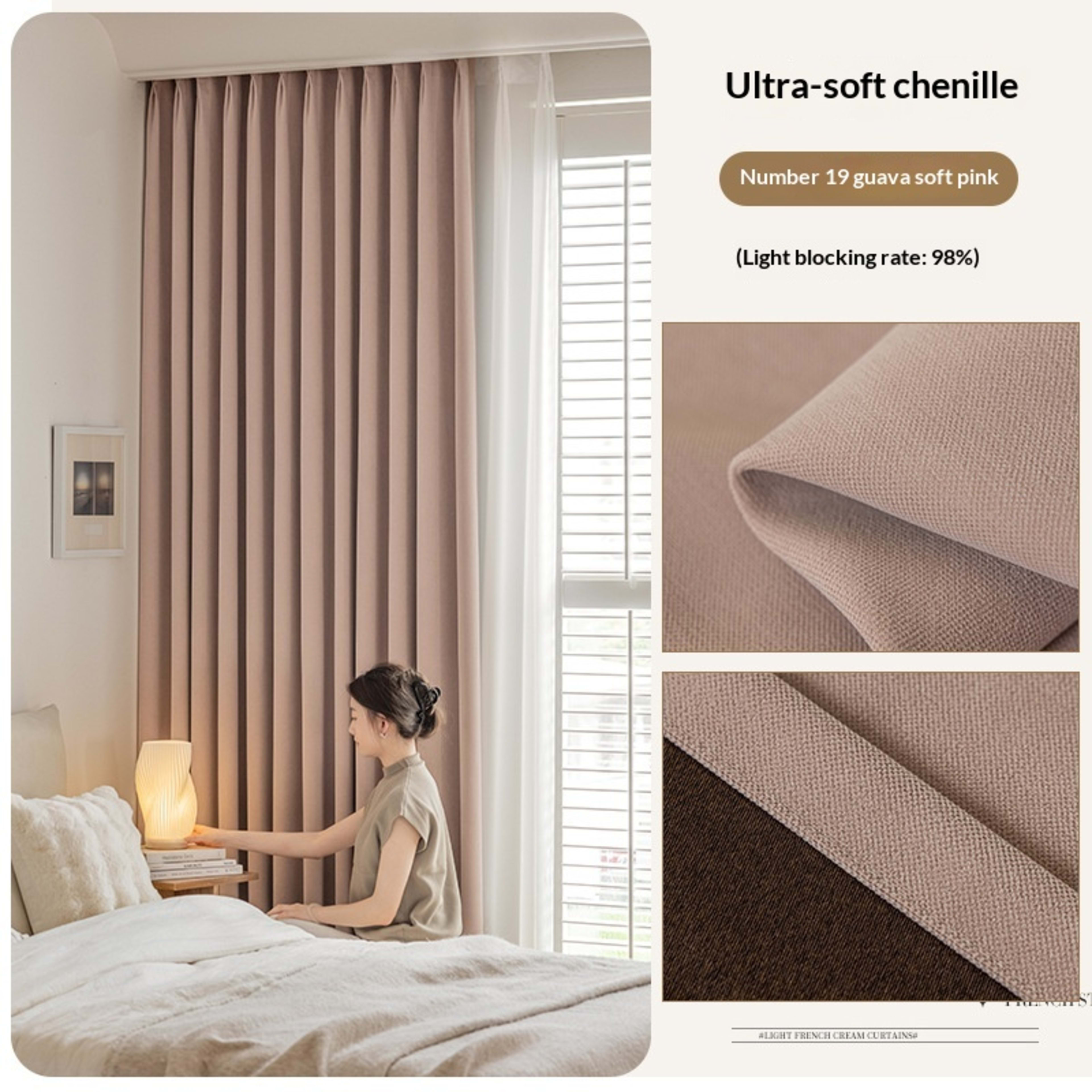 Milky-tea-colored Fully Blackout Nylon Curtains For A High-end Look In The Bedroom 12