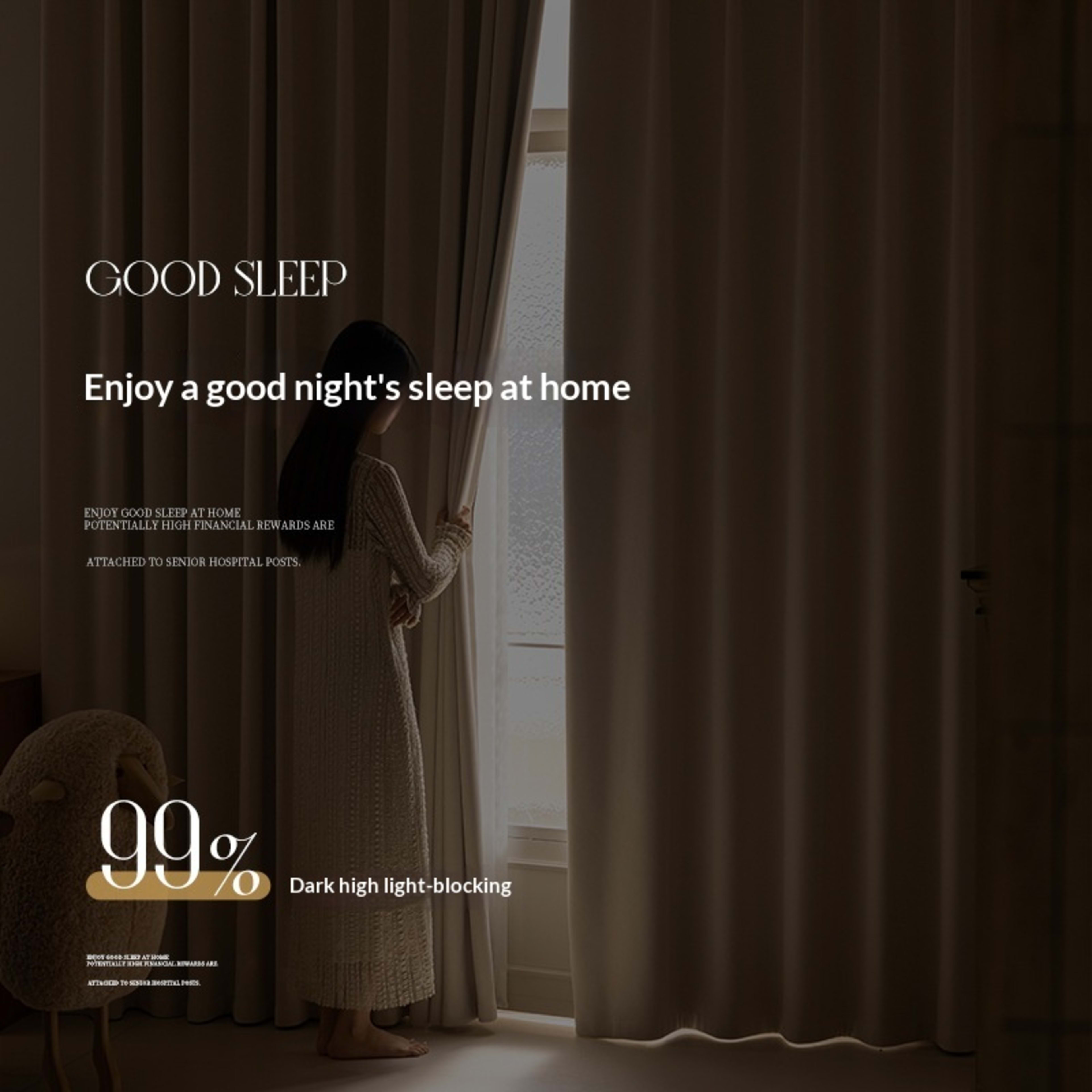Milky-tea-colored Fully Blackout Nylon Curtains For A High-end Look In The Bedroom 4