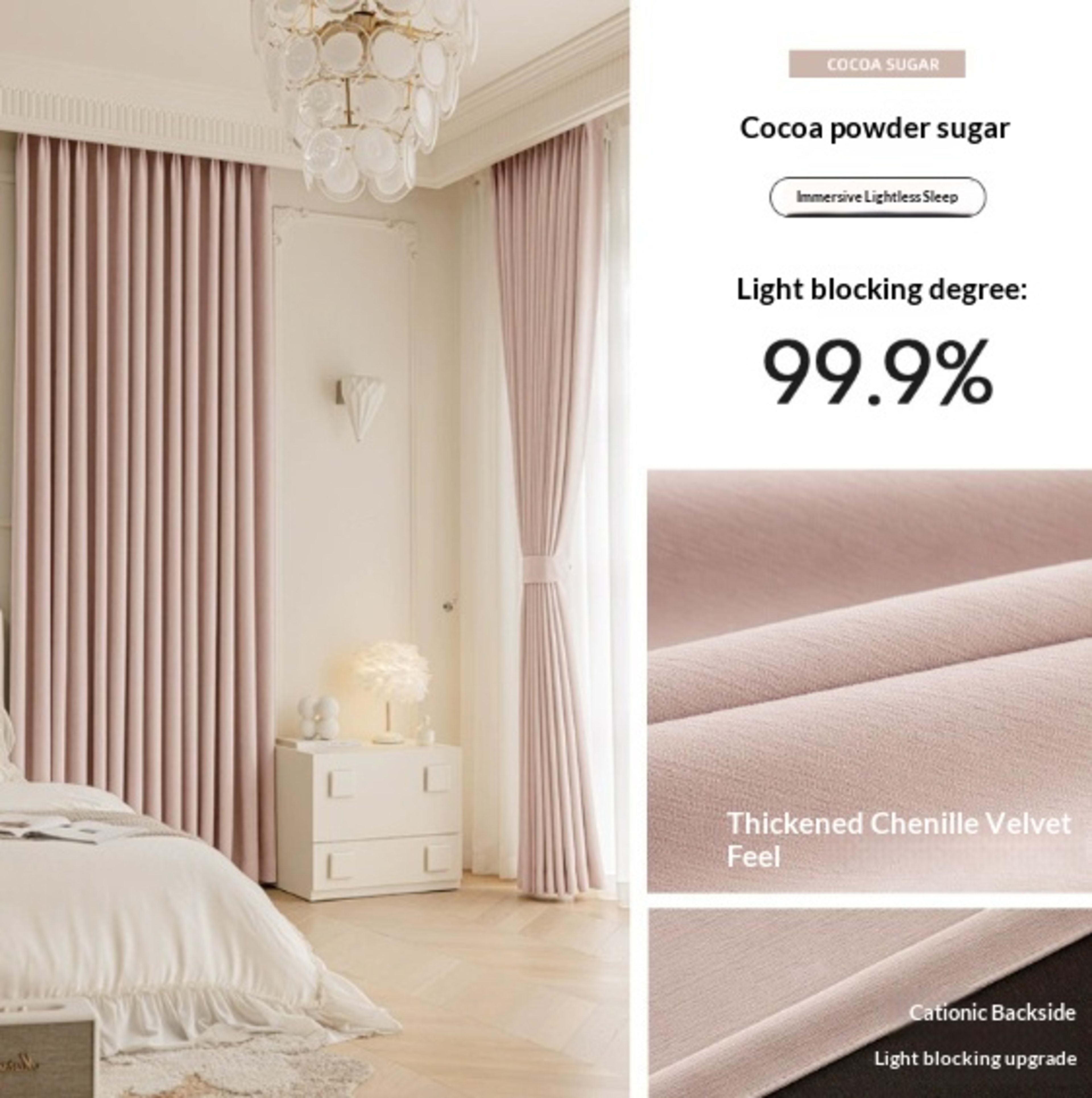 Master Blinds Curtains Chenille French-Style Luxe-Looking Home Decor Light Luxury Modern Authentic Extra-Thick 7