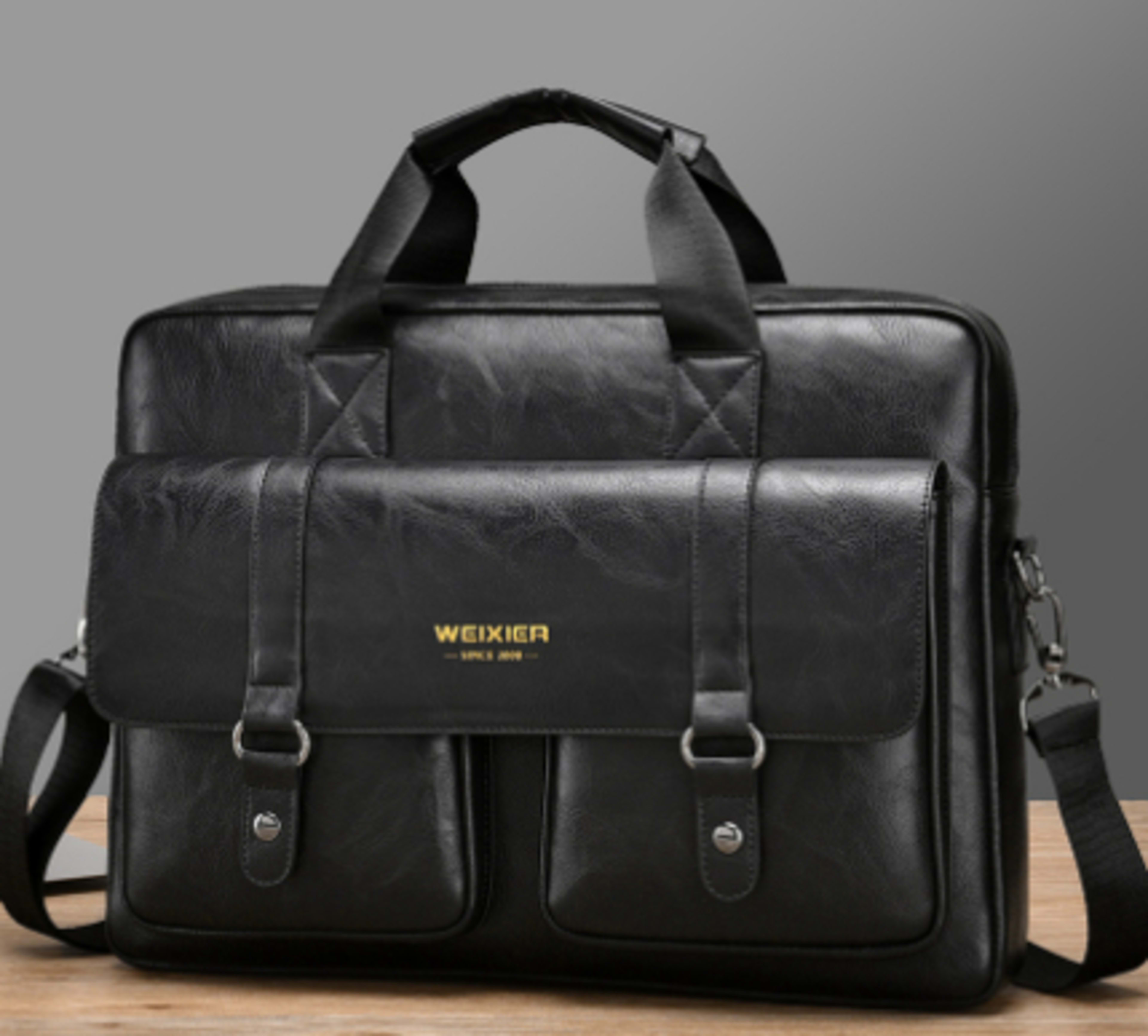 Mens Business Large-Capacity ShoulderCrossbody Simple Briefcase 2