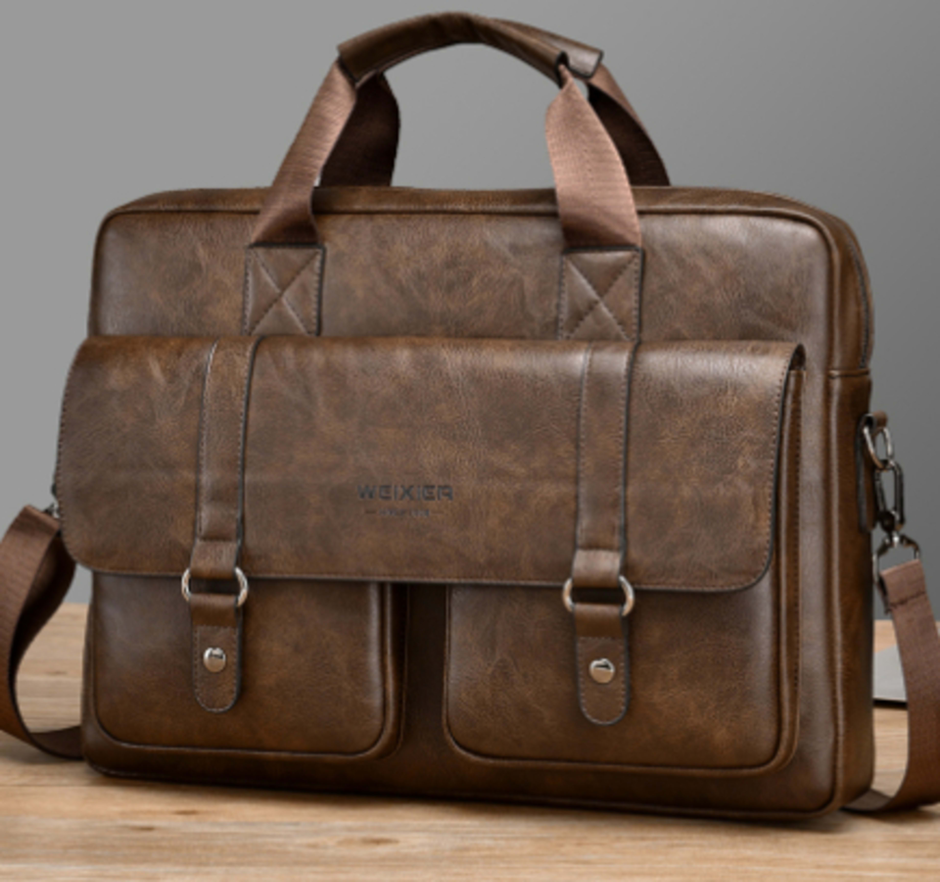 Mens Business Large-Capacity ShoulderCrossbody Simple Briefcase 6