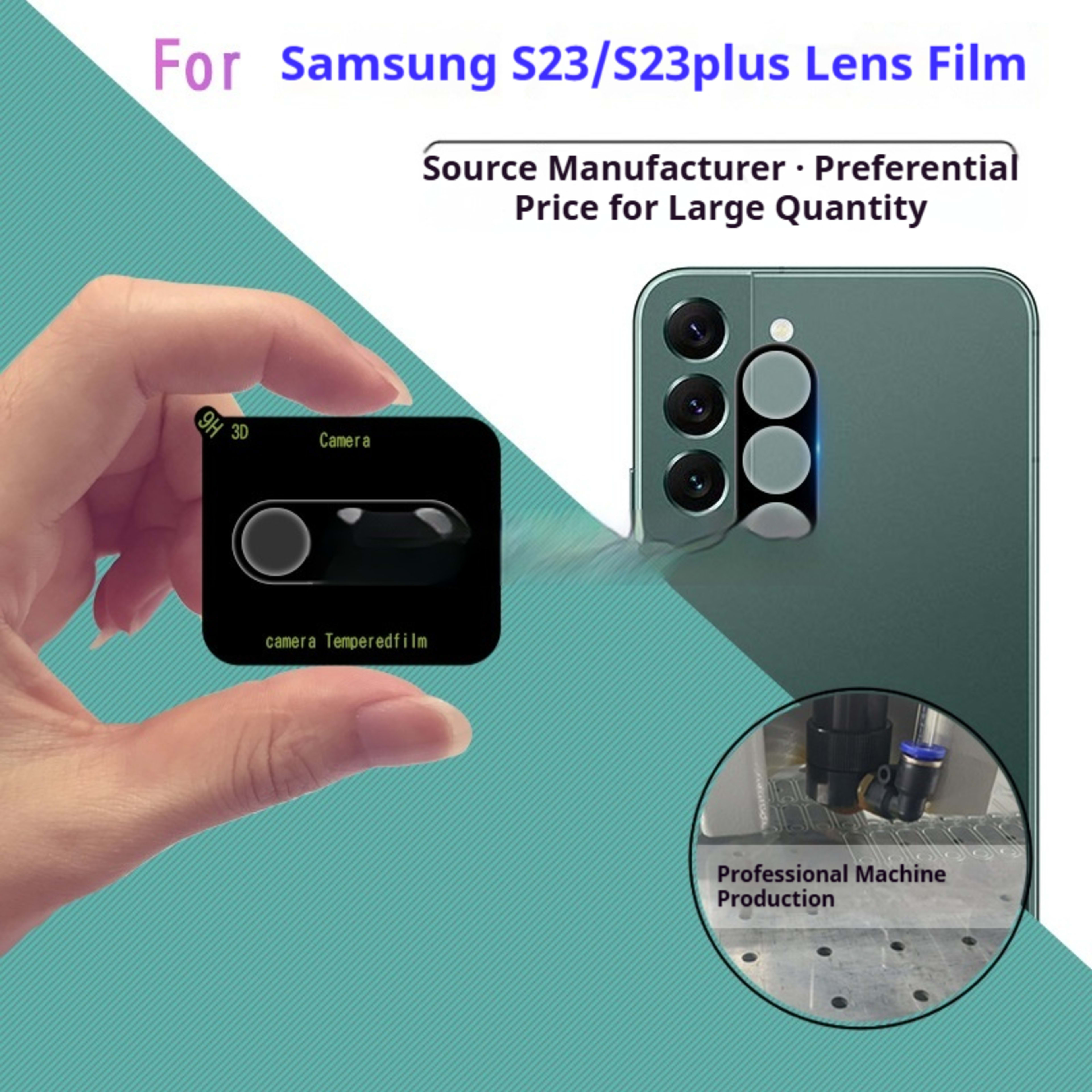 Silk-screen Lens Film Full-coverage High-curvature Tempered Glass Lens Protector For Plus Models 4