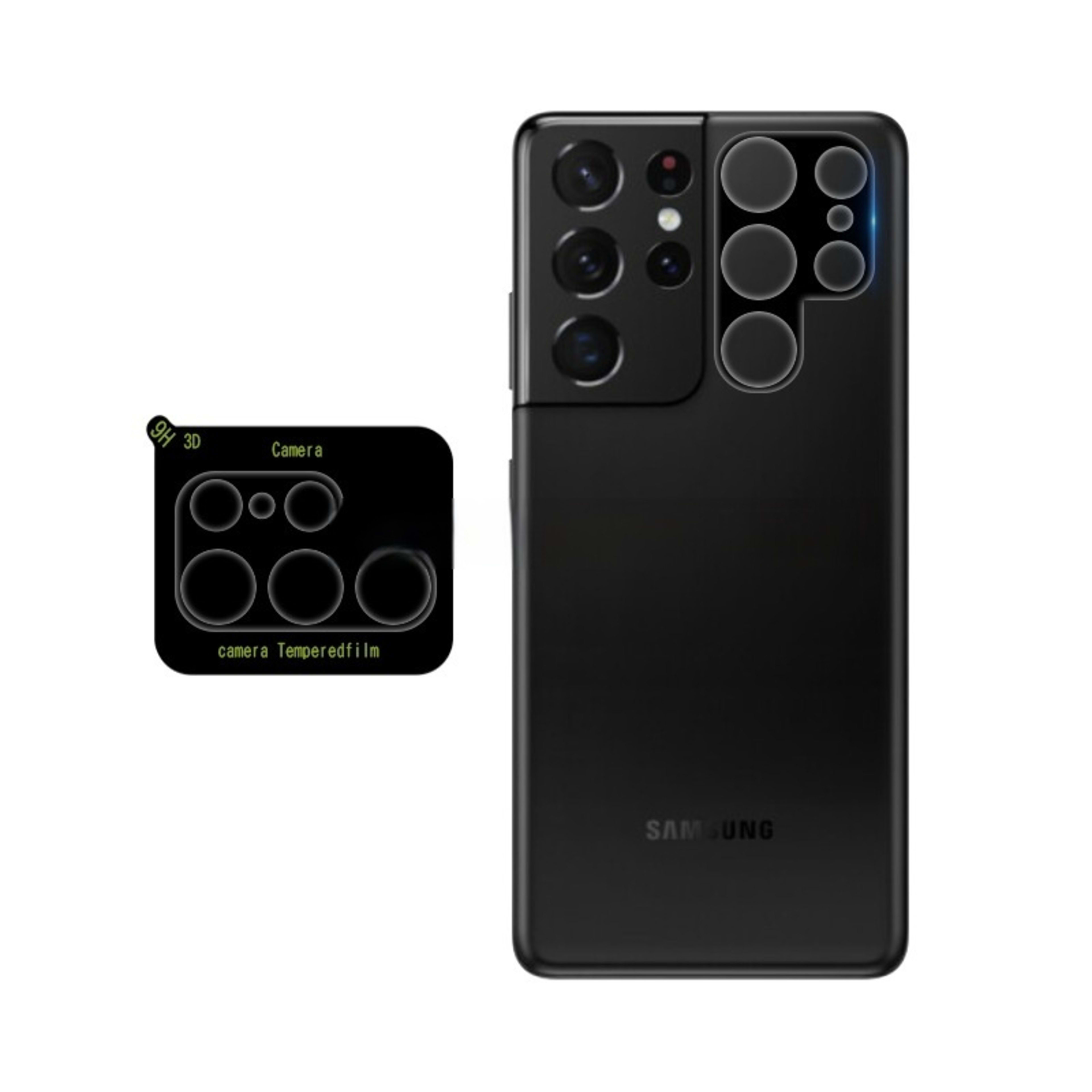 Silk-screen Lens Film Full-coverage High-curvature Tempered Glass Lens Protector For Plus Models