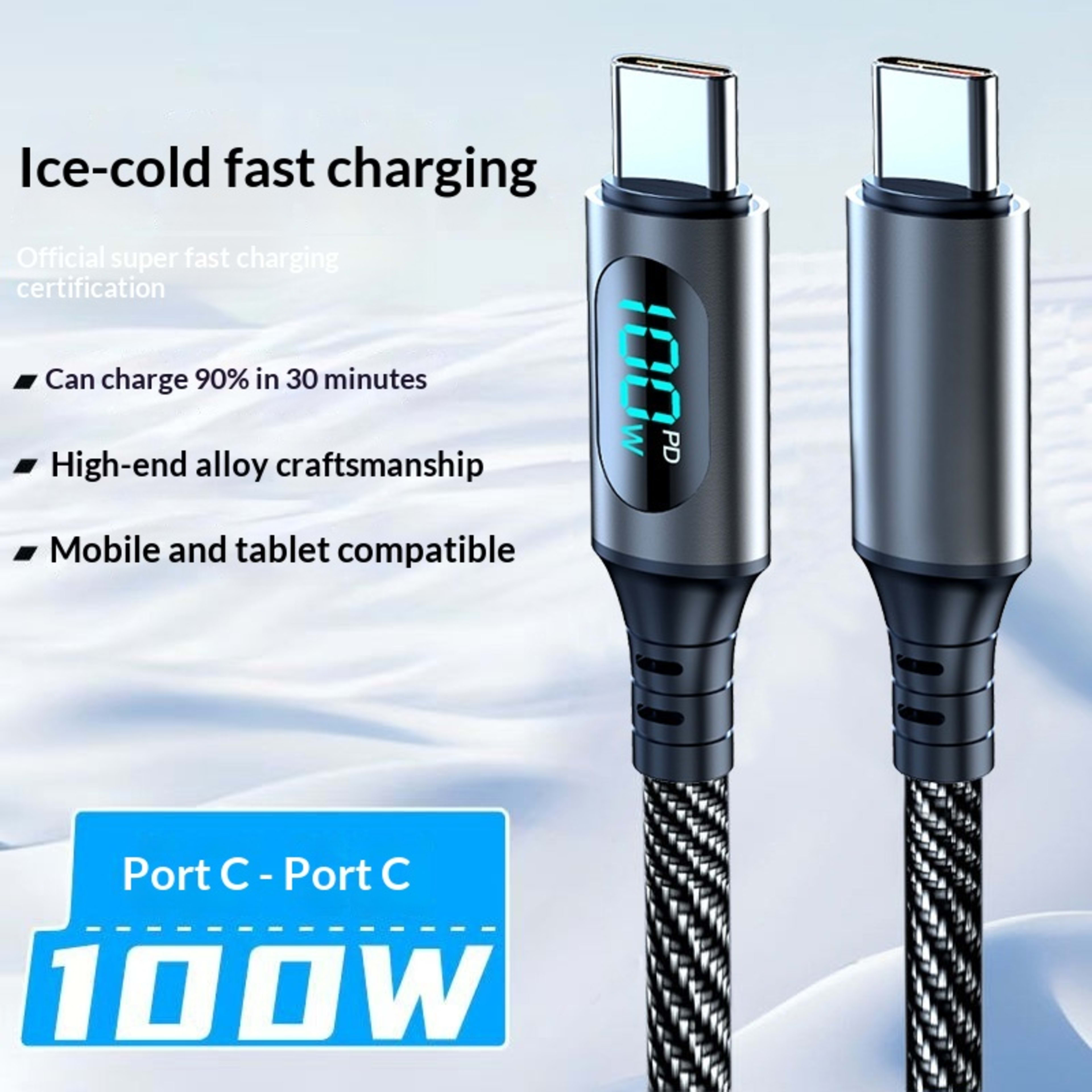 PD Smart Digital Display 3-in-1 Super-Fast Charging Data Cable 2