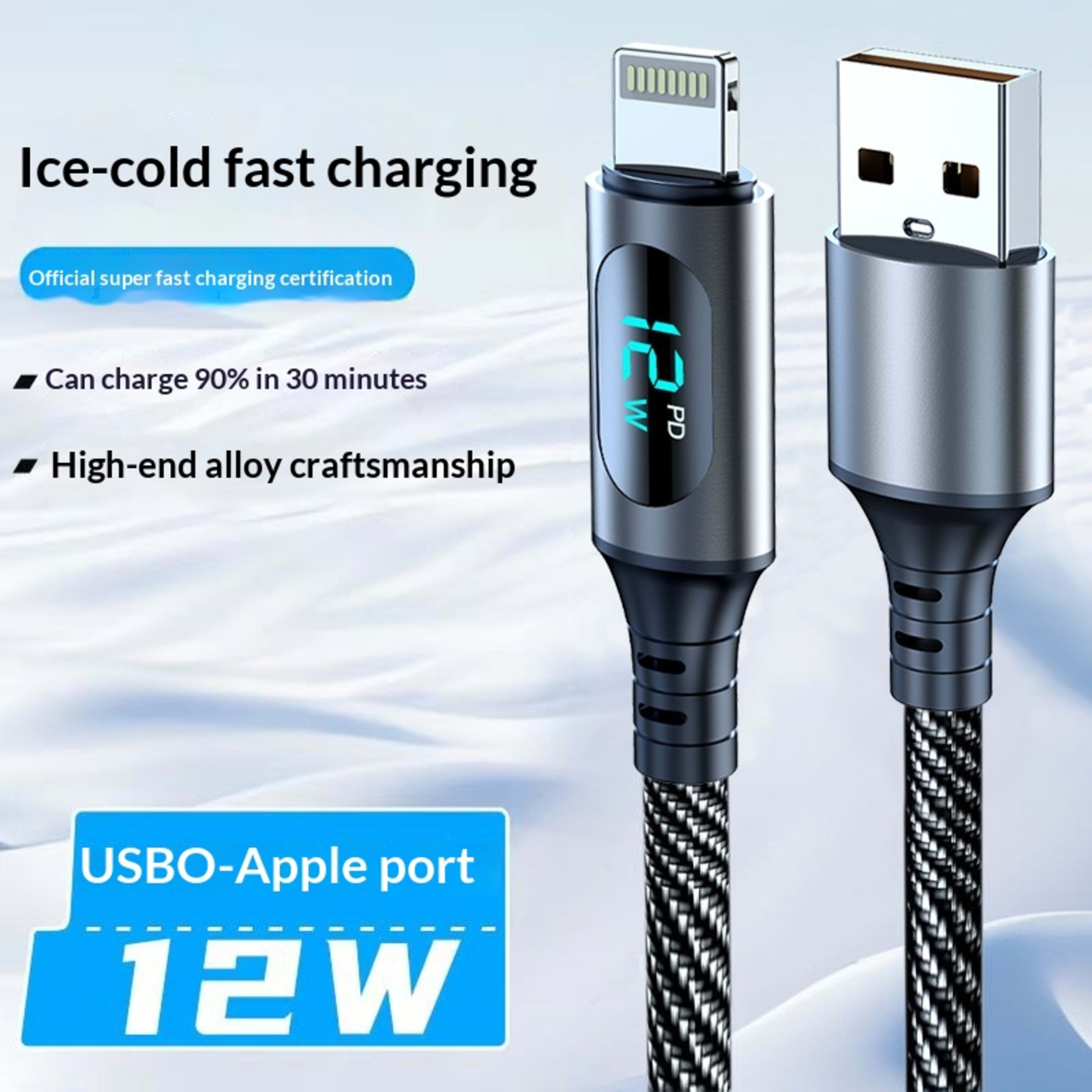 PD Smart Digital Display 3-in-1 Super-Fast Charging Data Cable 6