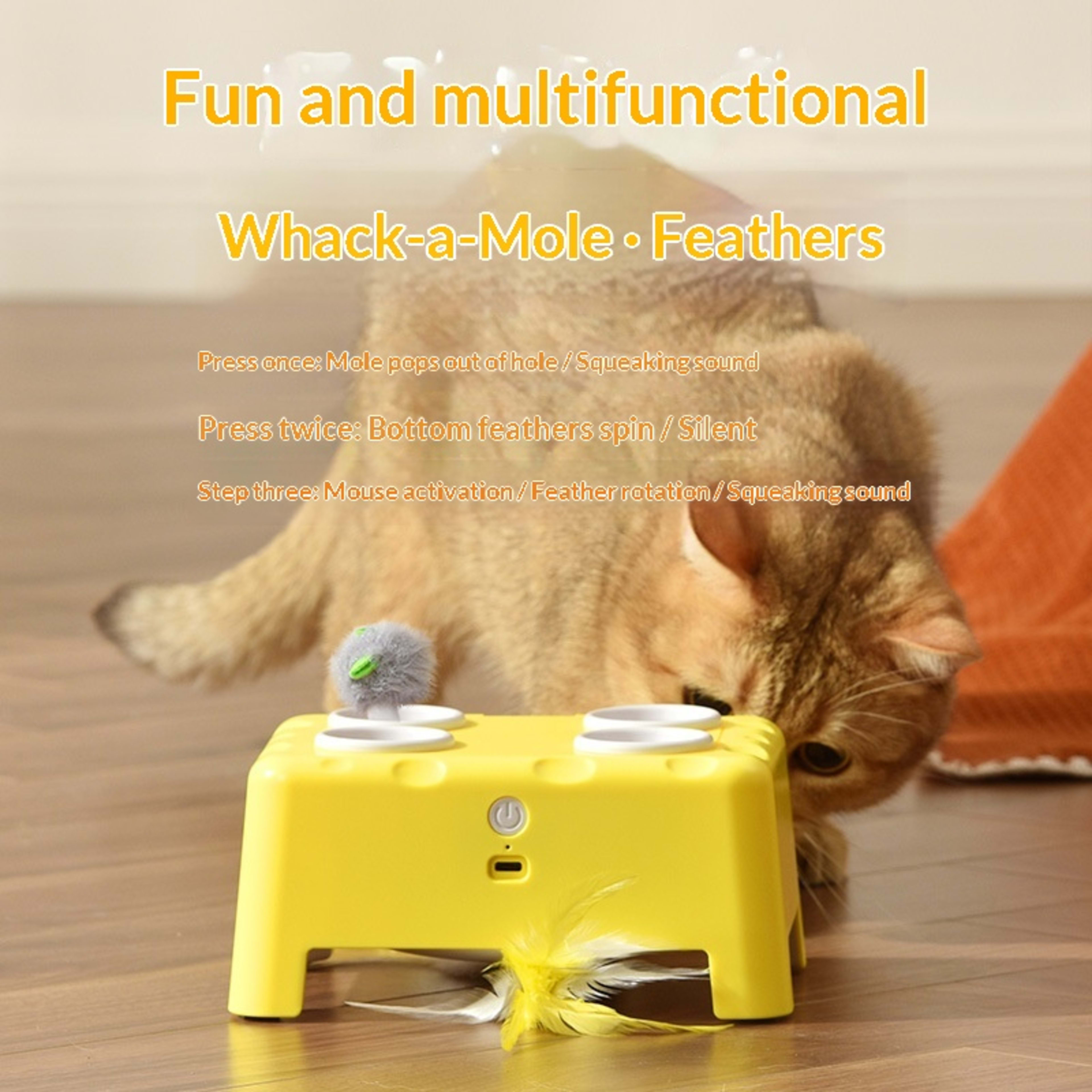 3-in-1 Cheese House Smart Cat Toy 5