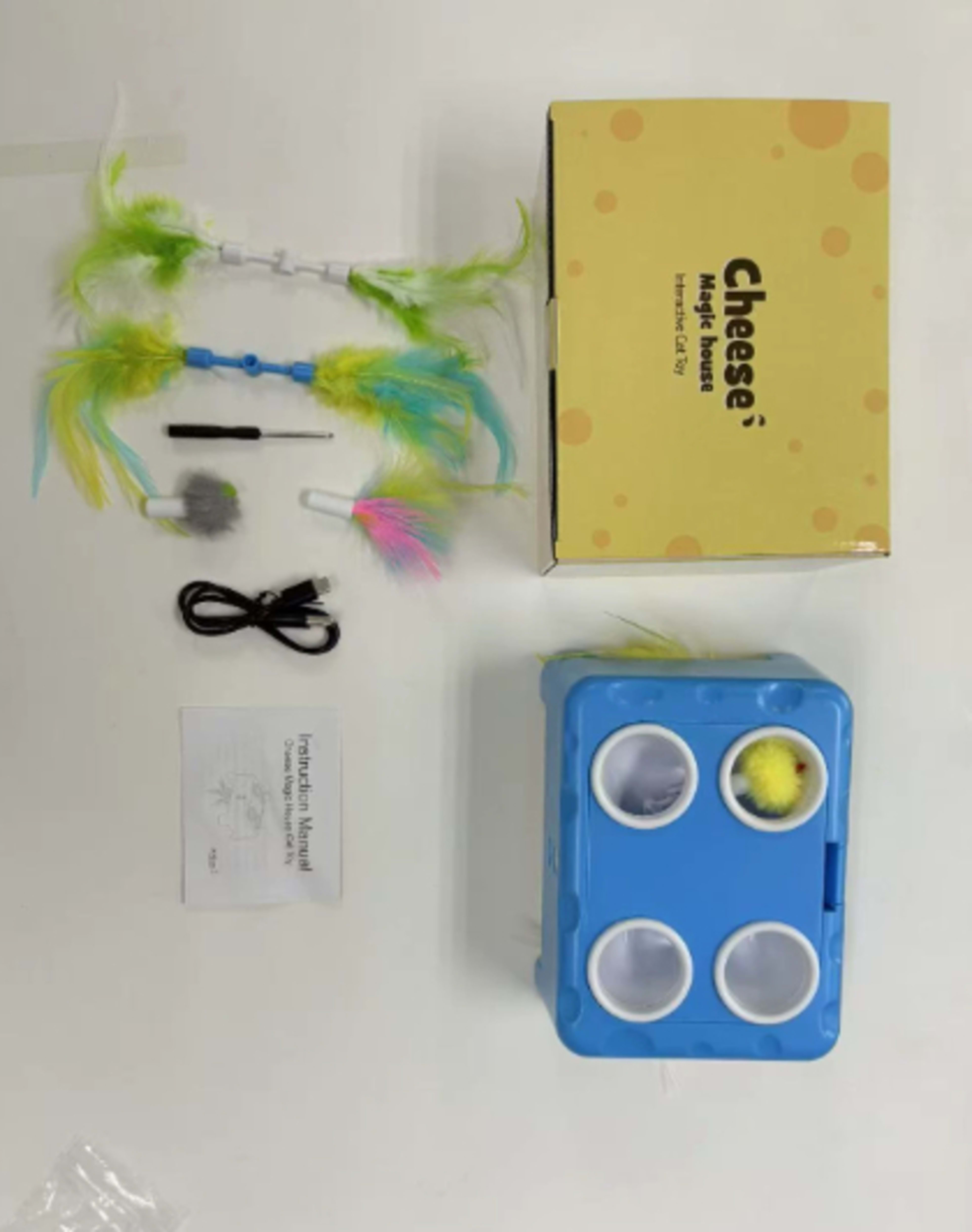 3-in-1 Cheese House Smart Cat Toy 6