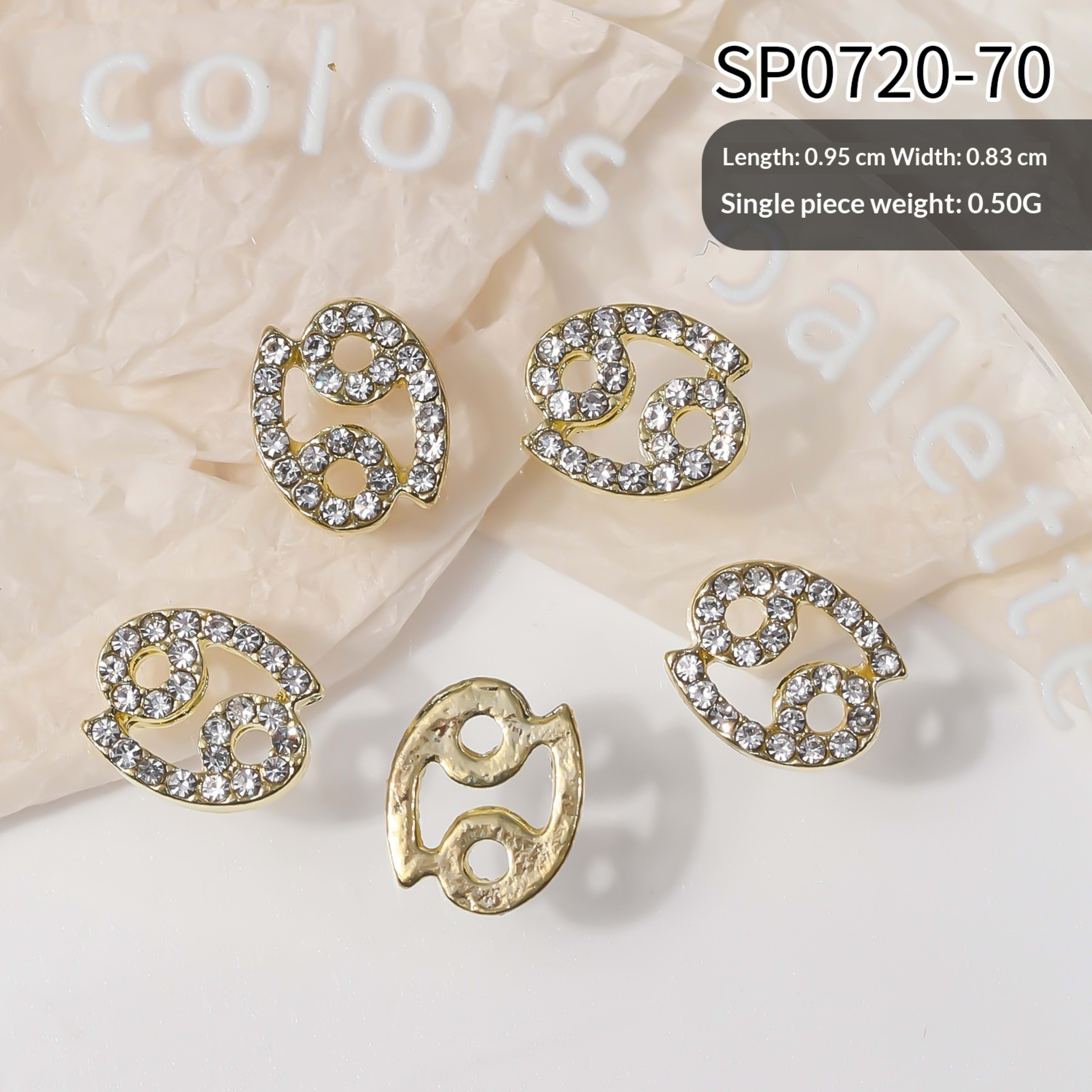 12 Zodiac Sign Nail Art Accessories Alloy Rhinestone 3D Nail Stickers For DIY Nail Decorations 4
