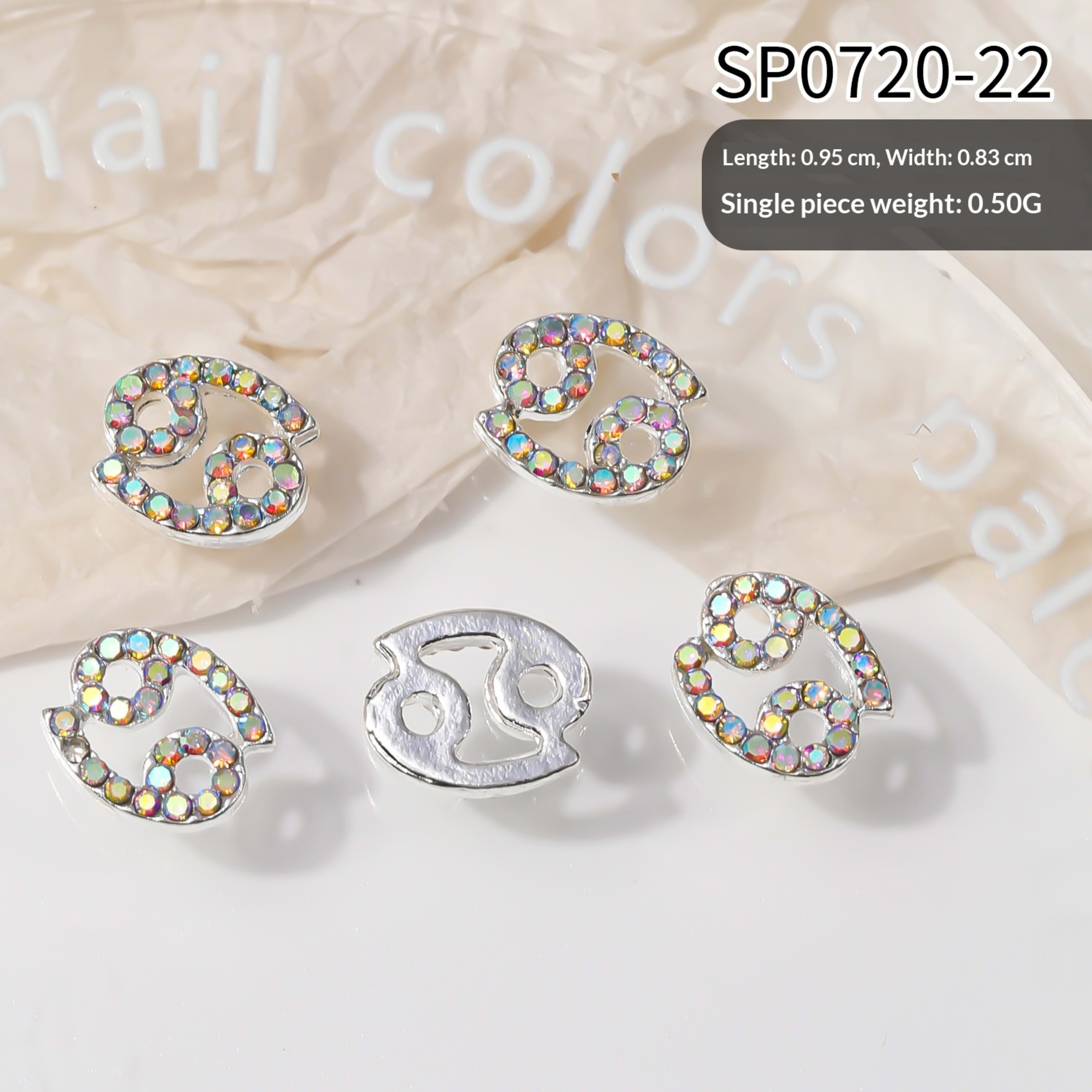 12 Zodiac Sign Nail Art Accessories Alloy Rhinestone 3D Nail Stickers For DIY Nail Decorations 5