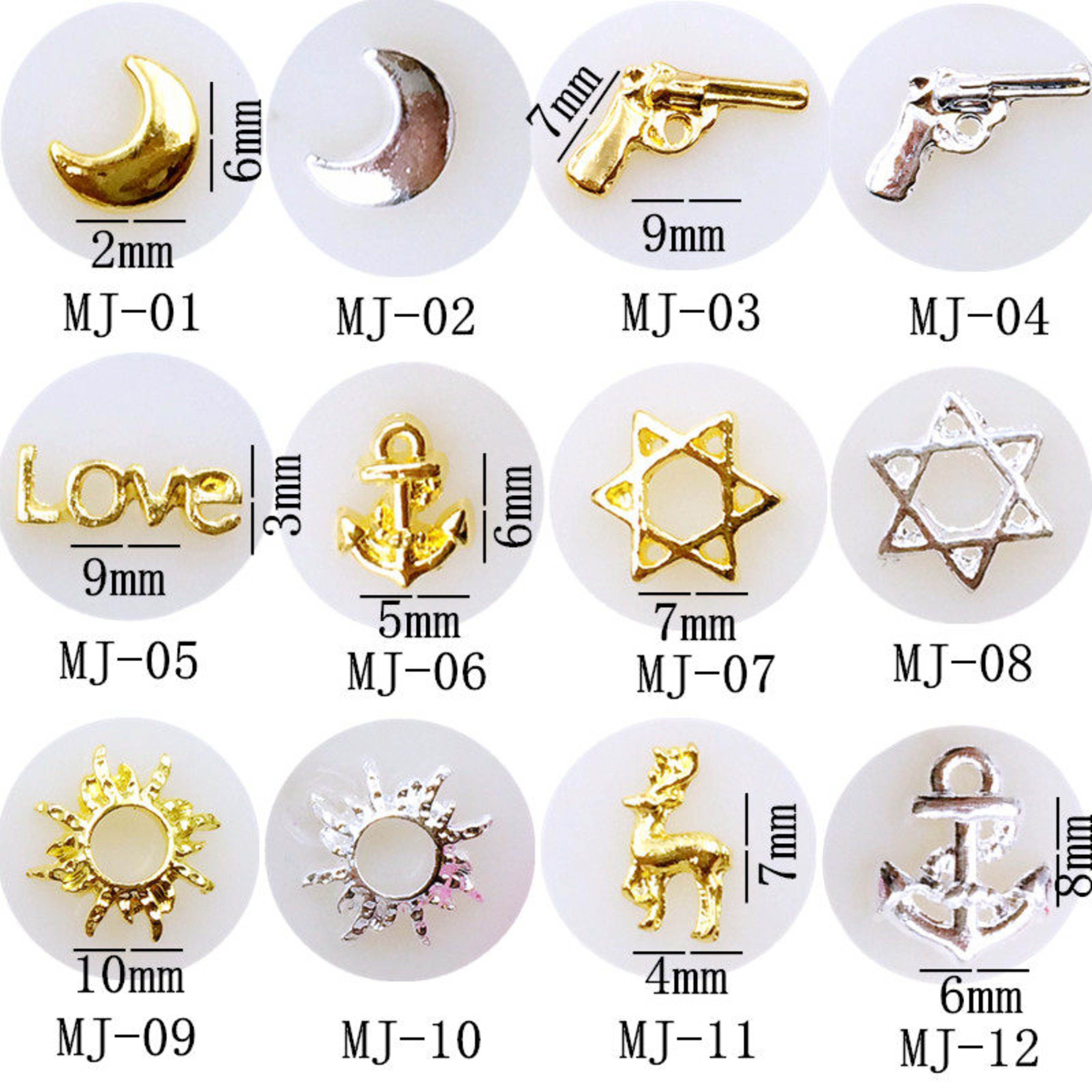 Nail Art Metal Accessories DIY Nail Stickers 2