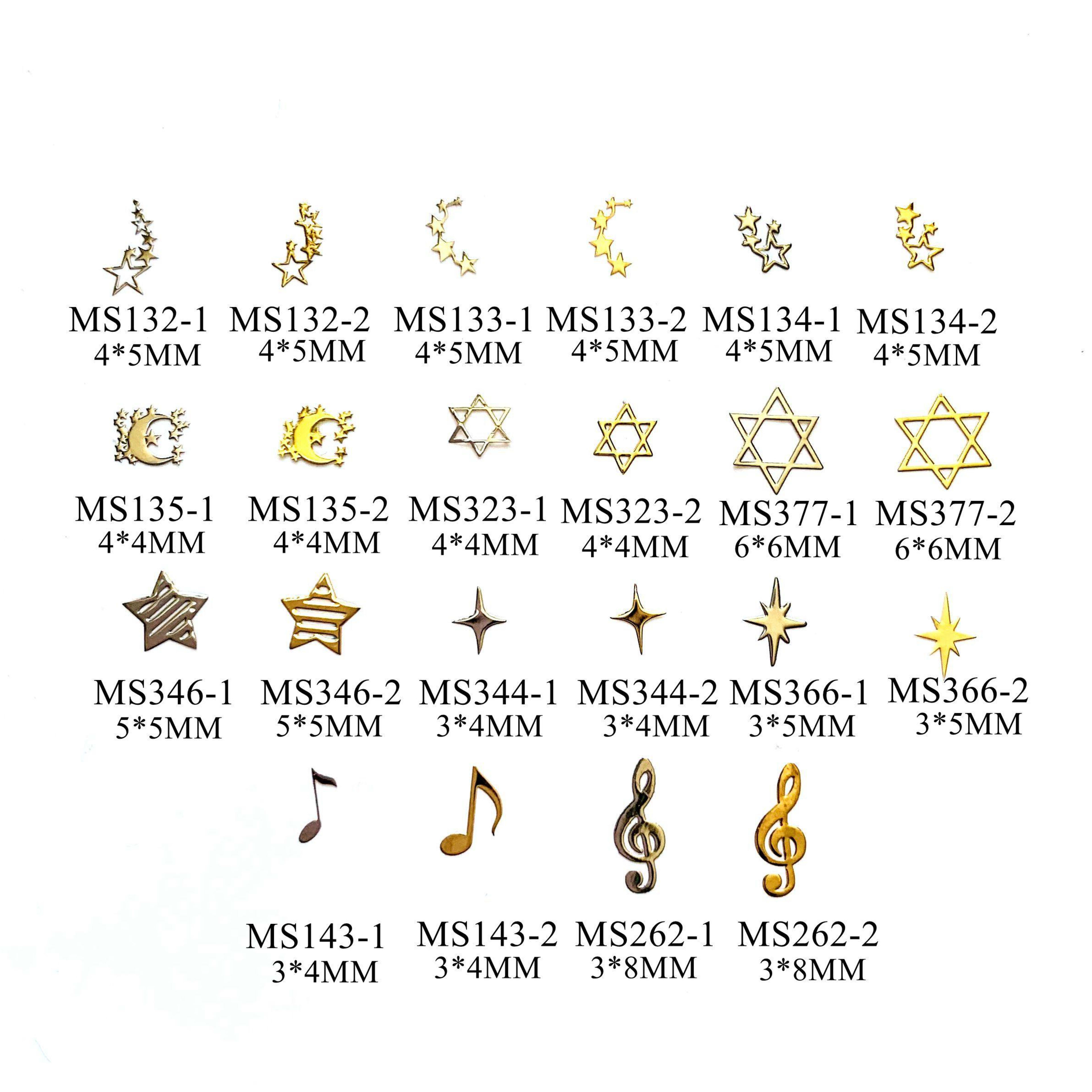 Gold And Silver Star Nail Art Metal Flakes 13