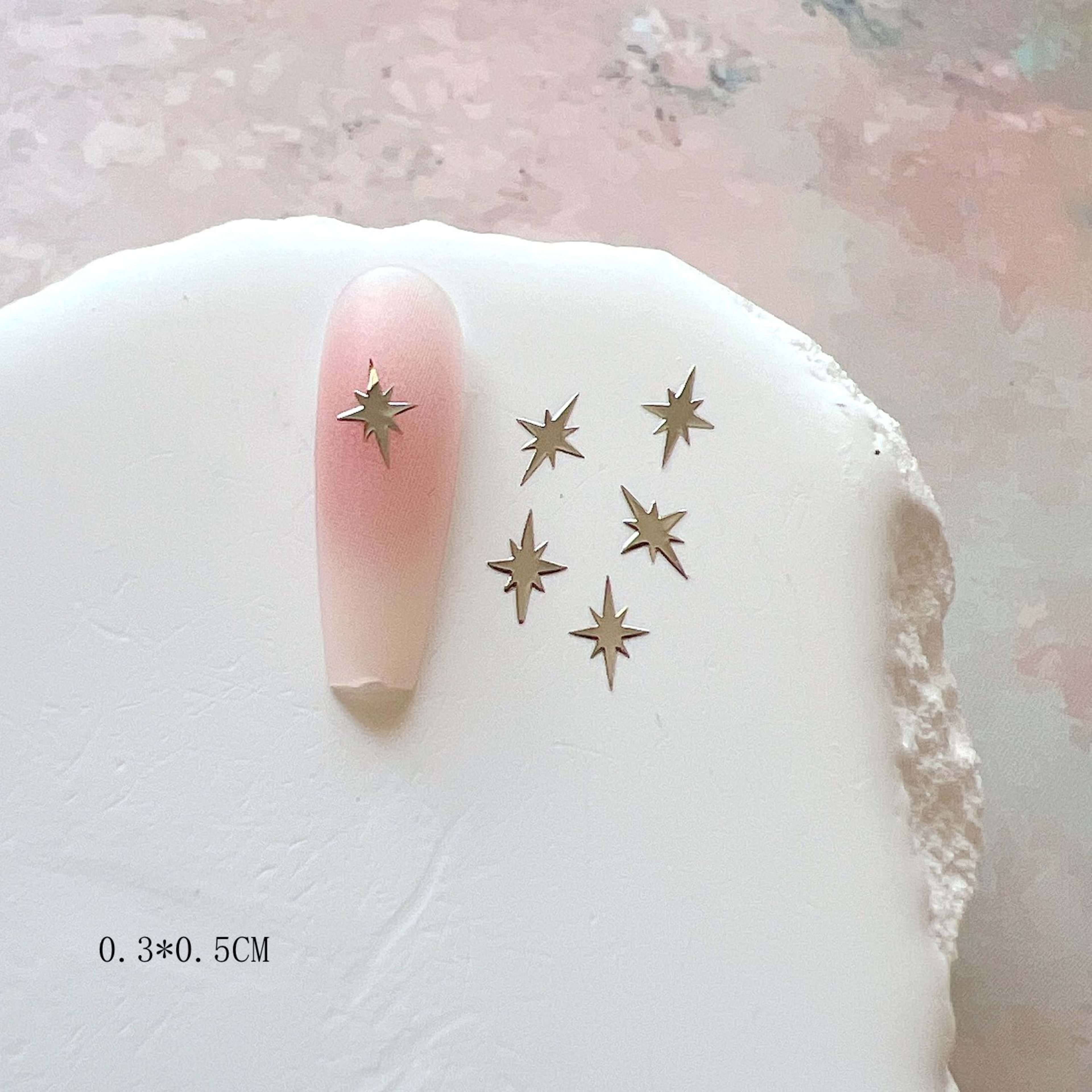 Gold And Silver Star Nail Art Metal Flakes 14