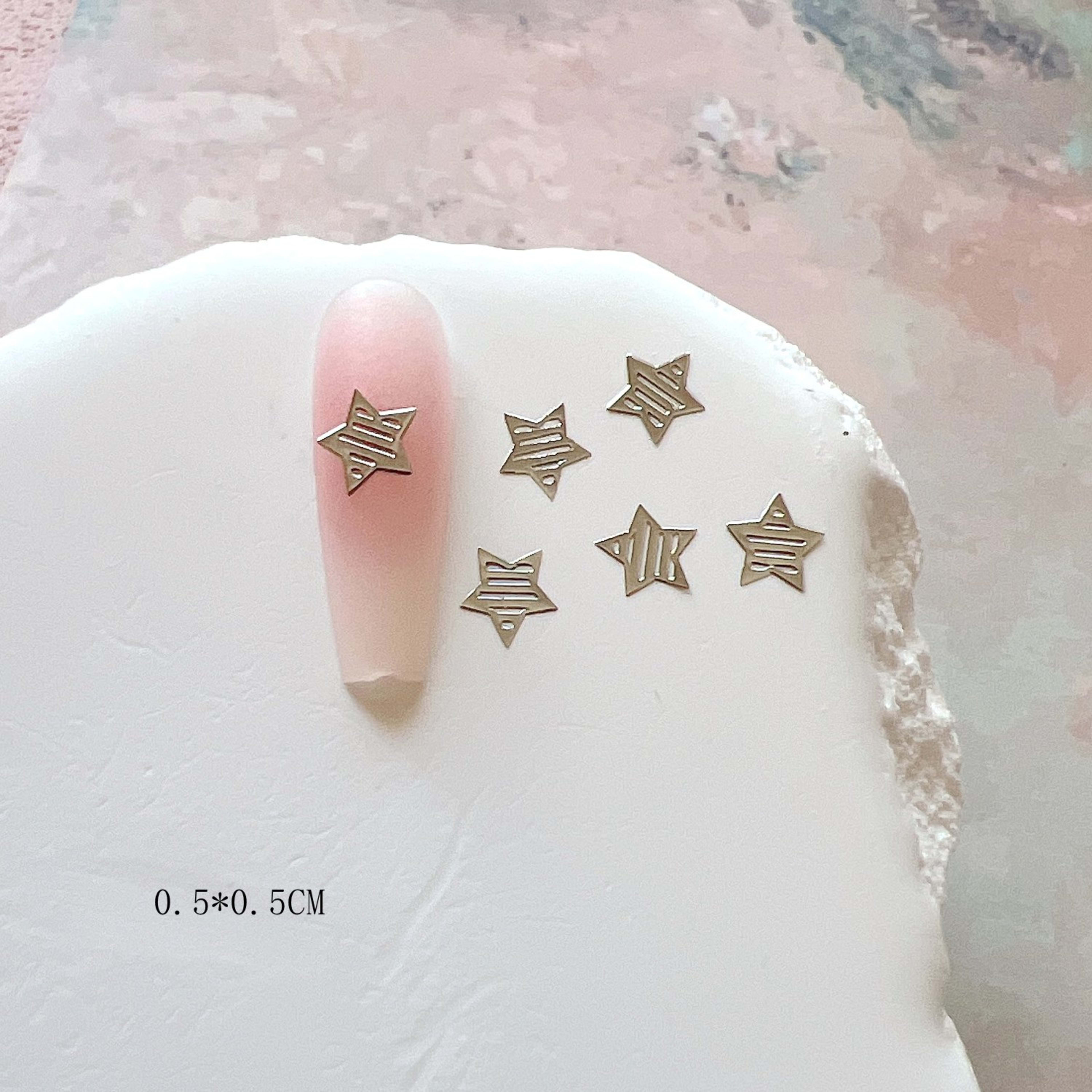 Gold And Silver Star Nail Art Metal Flakes 17