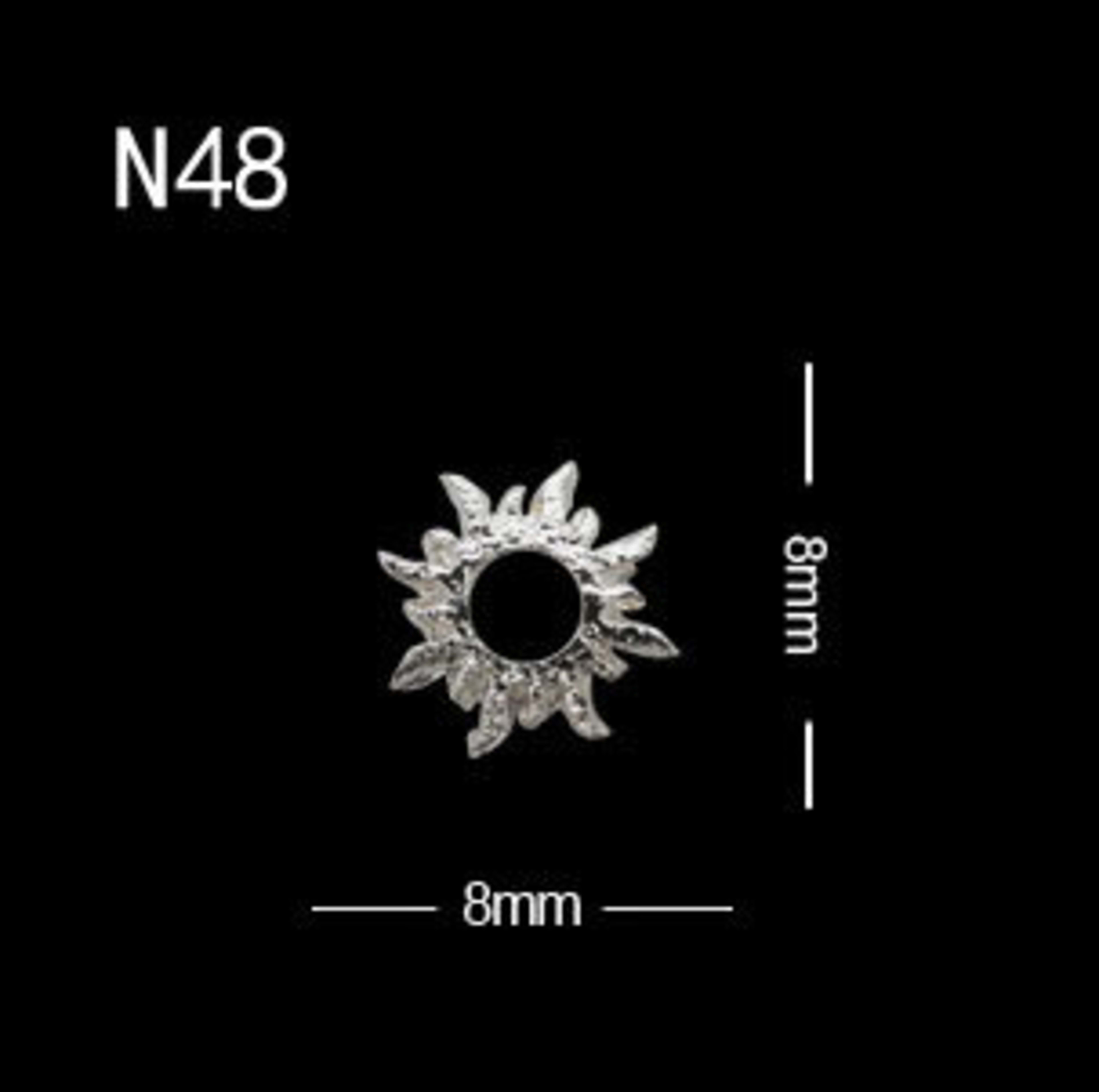 Hollow Hexagon Metal Nail Art Decorations 5