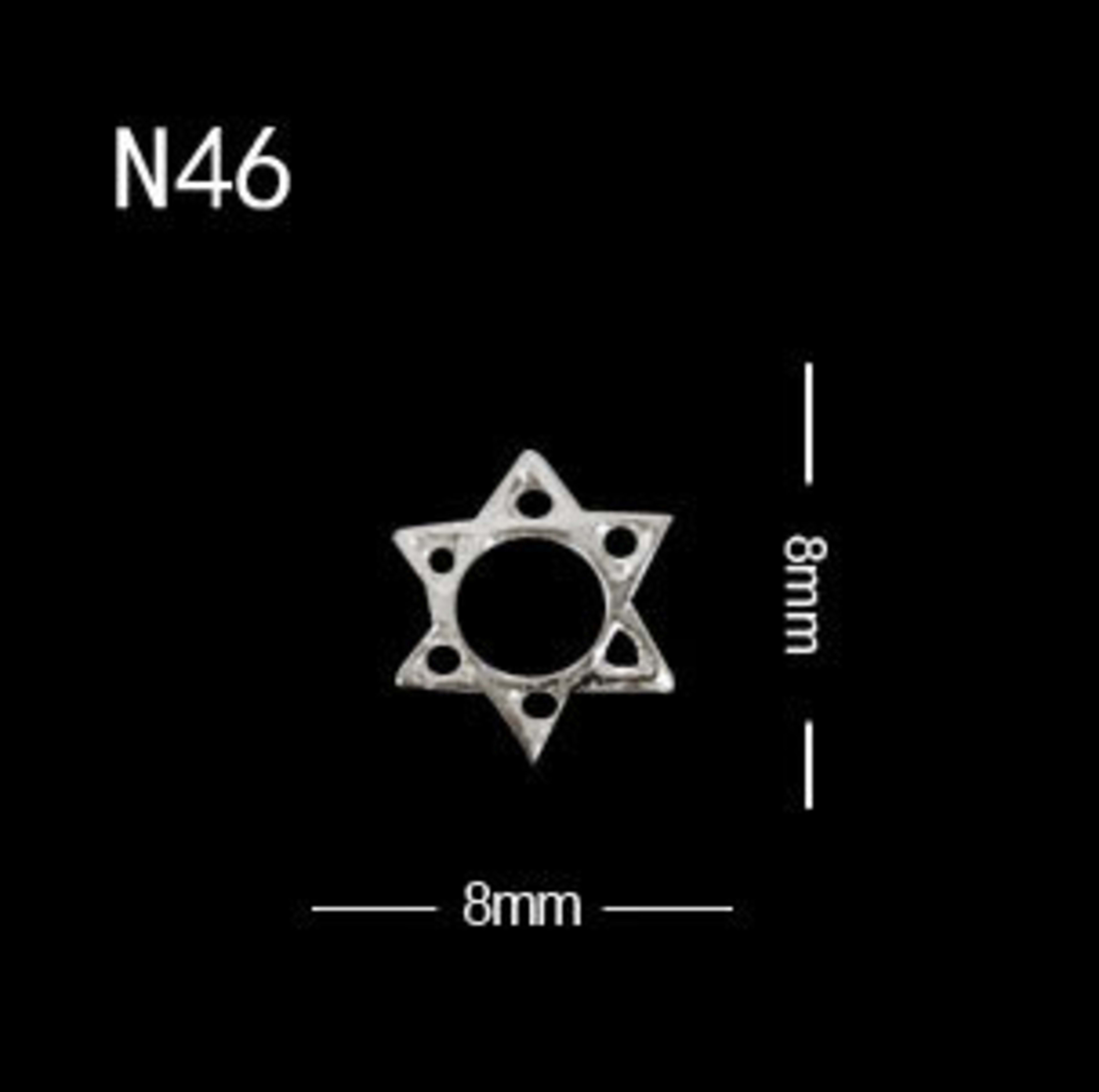 Hollow Hexagon Metal Nail Art Decorations 4