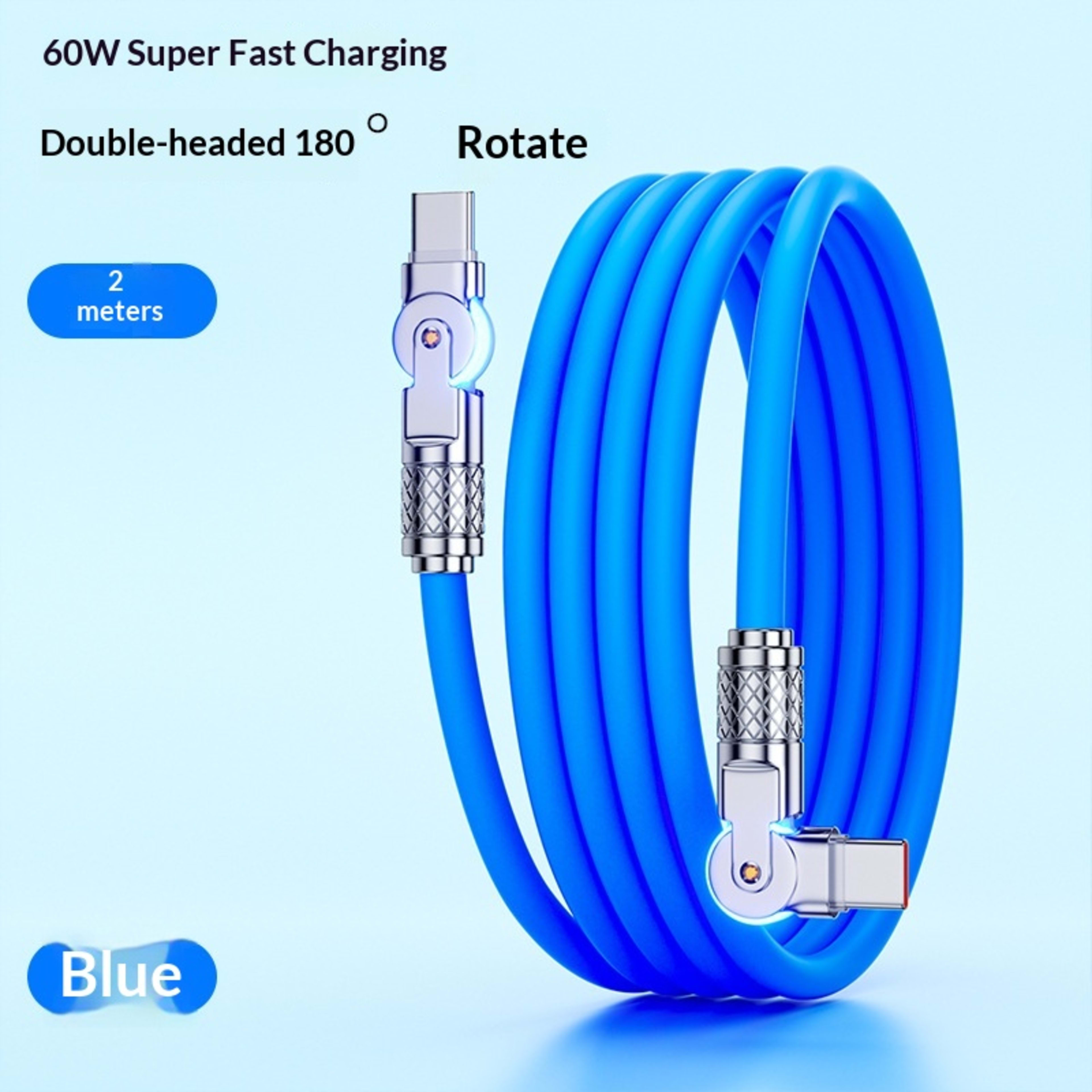 Gaming Dual-bend Rotating PD Fast-charging Data Cable 8