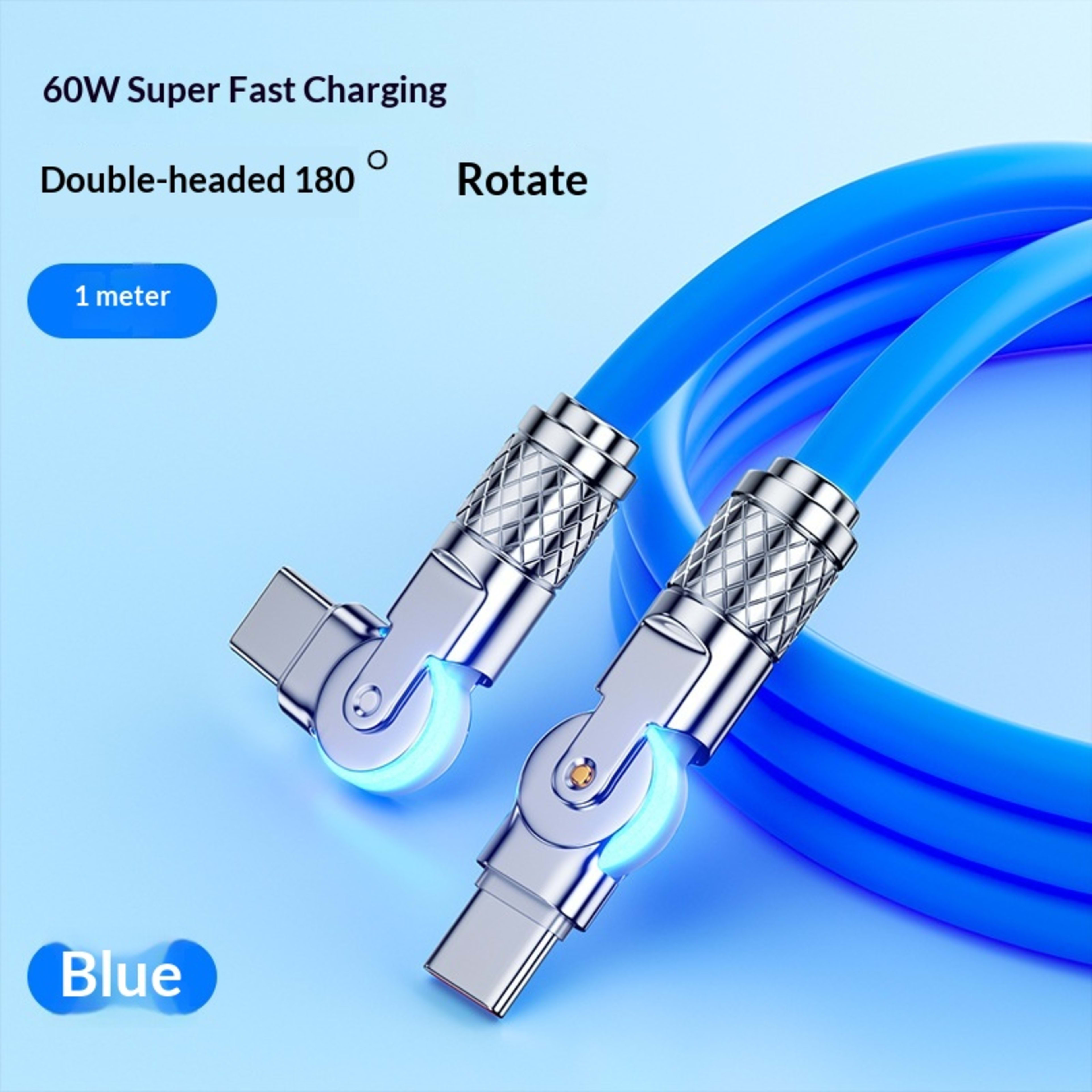 Gaming Dual-bend Rotating PD Fast-charging Data Cable 10