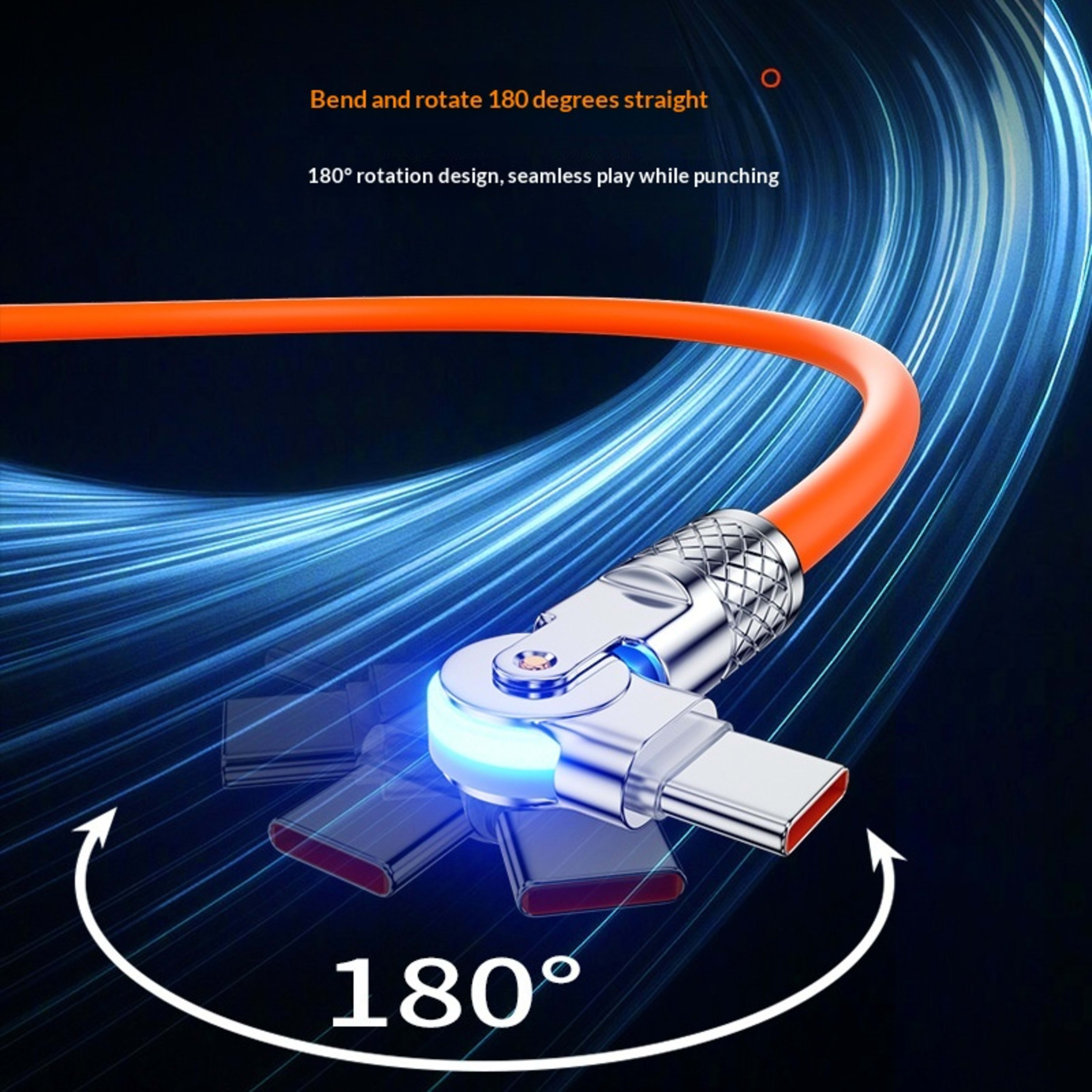 Gaming Dual-bend Rotating PD Fast-charging Data Cable 7
