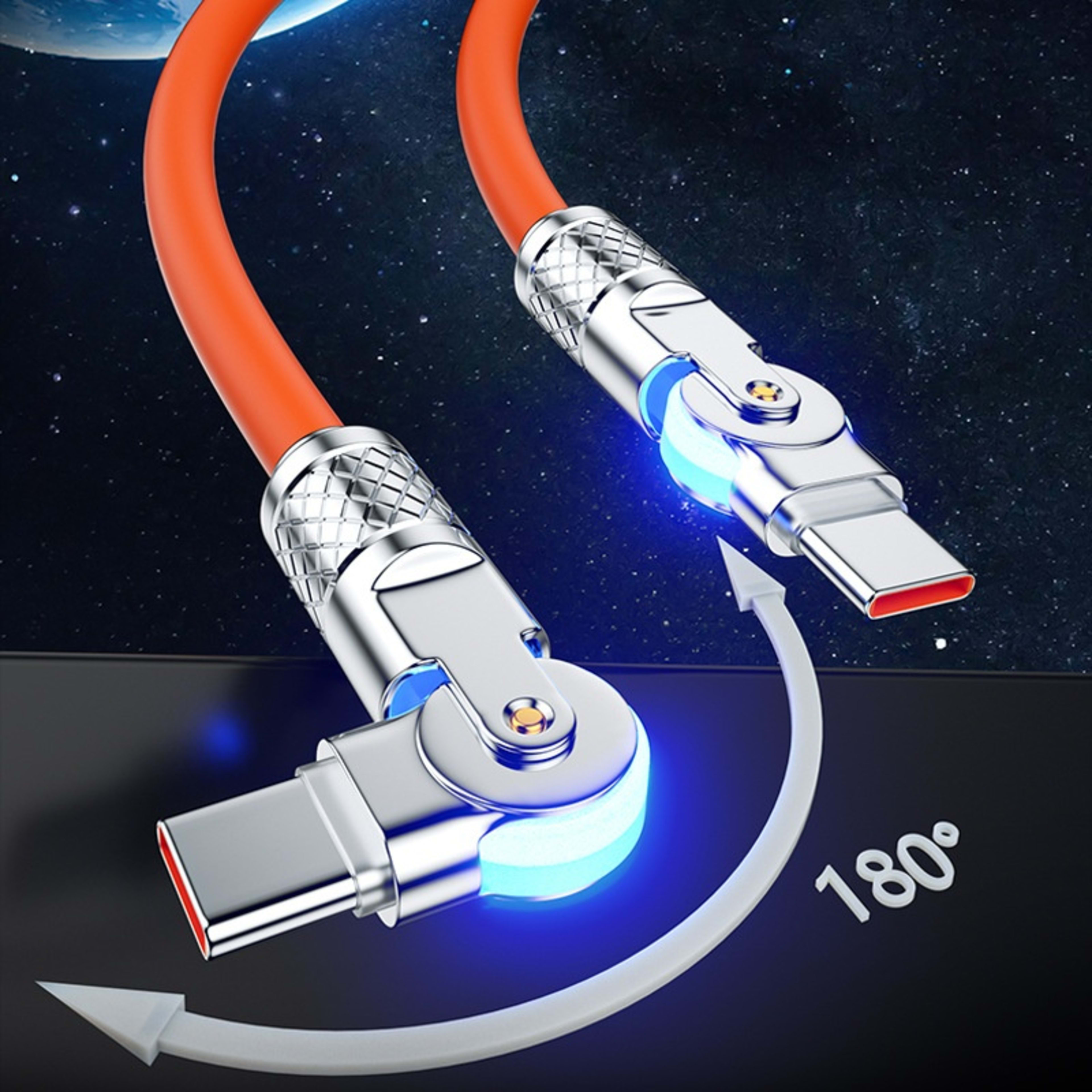 Gaming Dual-bend Rotating PD Fast-charging Data Cable 9