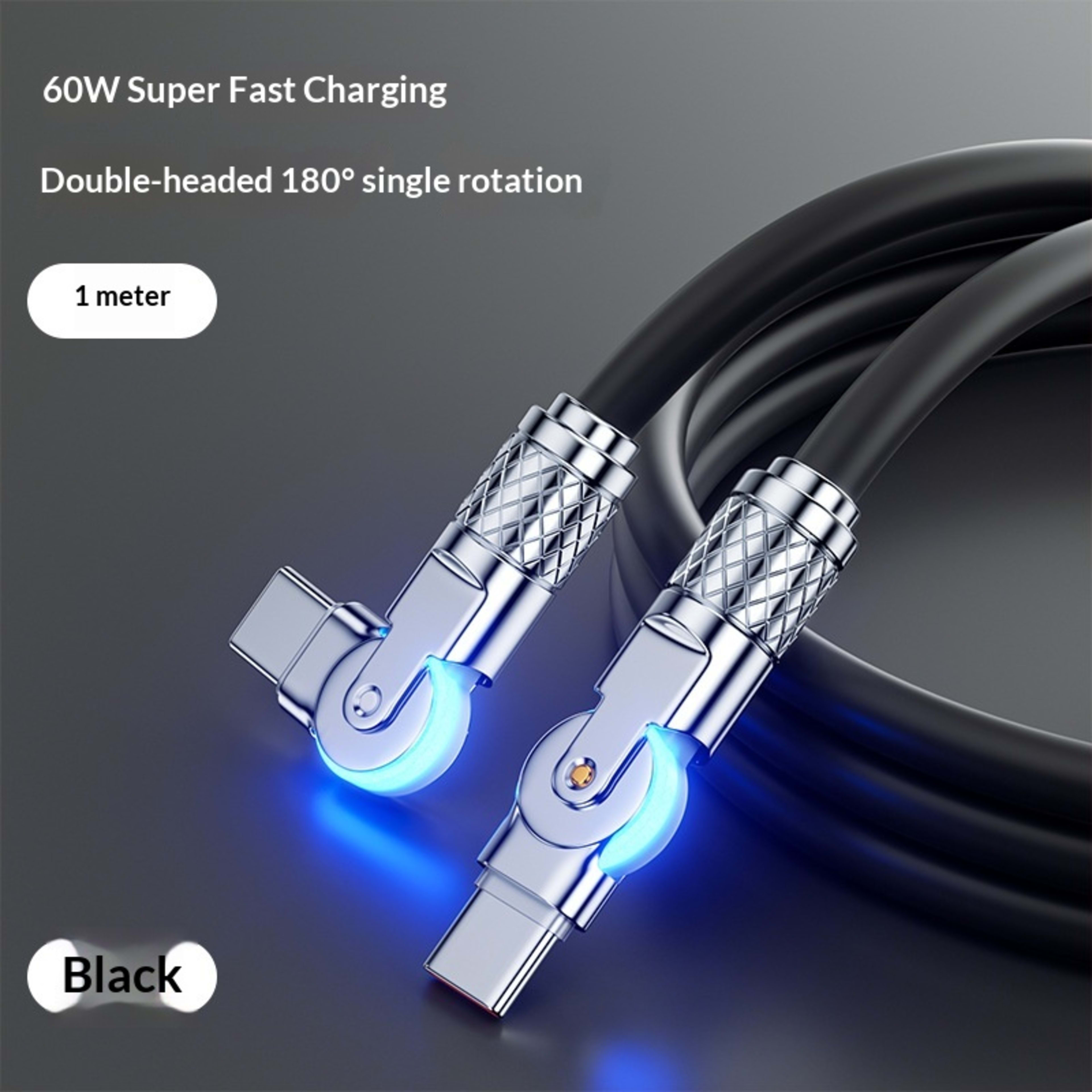 Gaming Dual-bend Rotating PD Fast-charging Data Cable