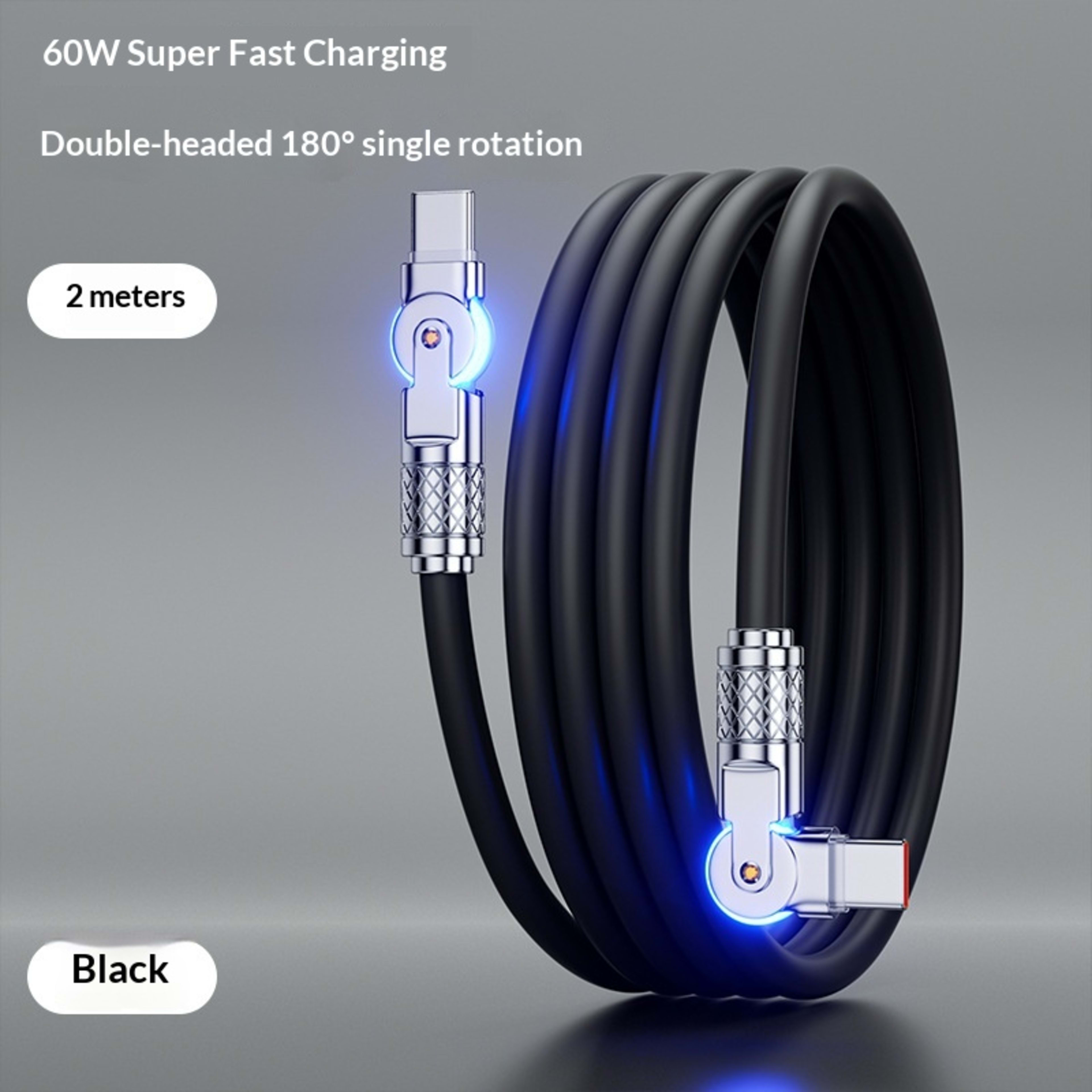Gaming Dual-bend Rotating PD Fast-charging Data Cable 11