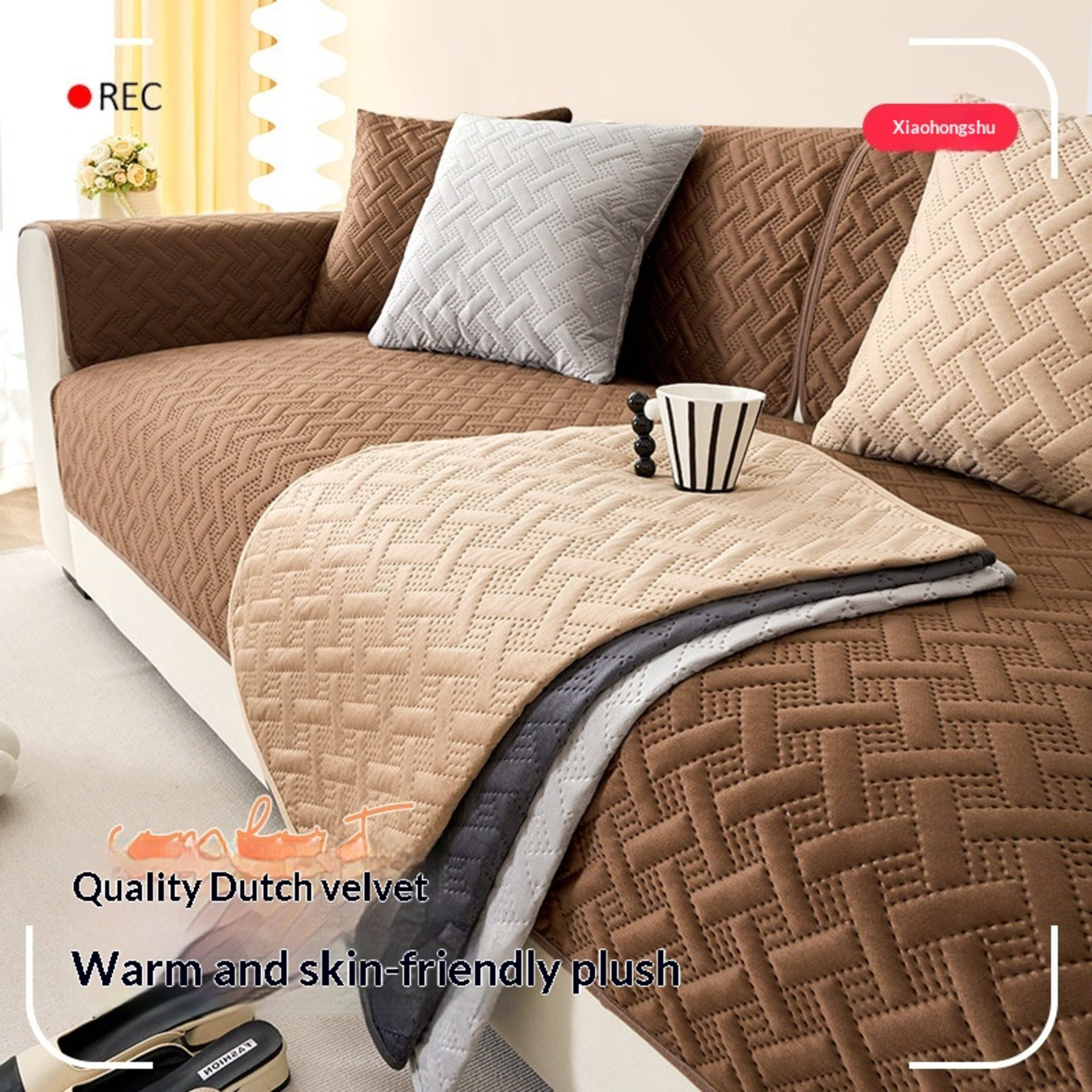 Premium Non-Slip Stain-Resistant Dutch Velvet Striped Sofa Cushion 5