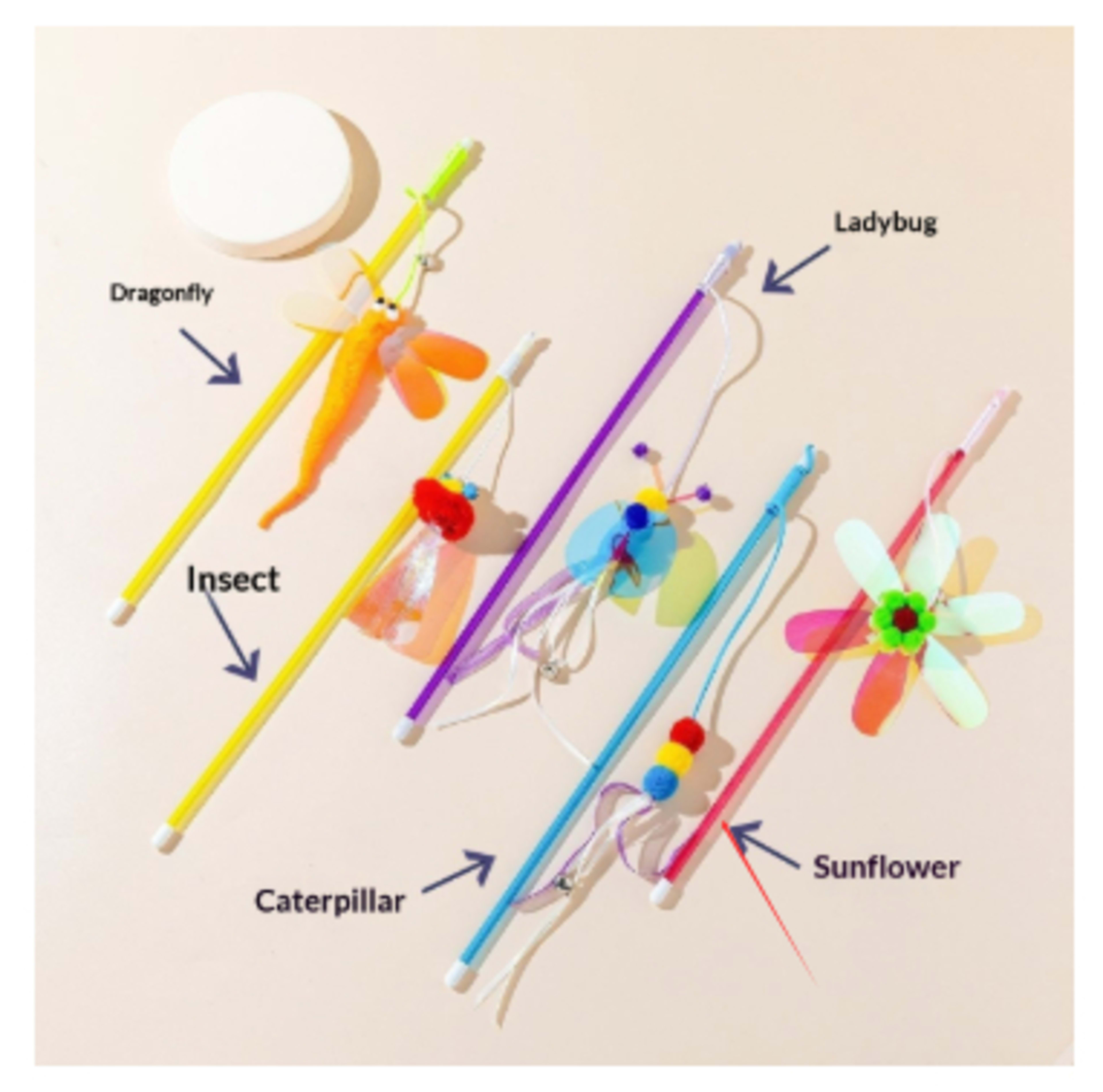 Cat Teaser Wand Toy With Shiny, Reflective Plastic Pieces 1