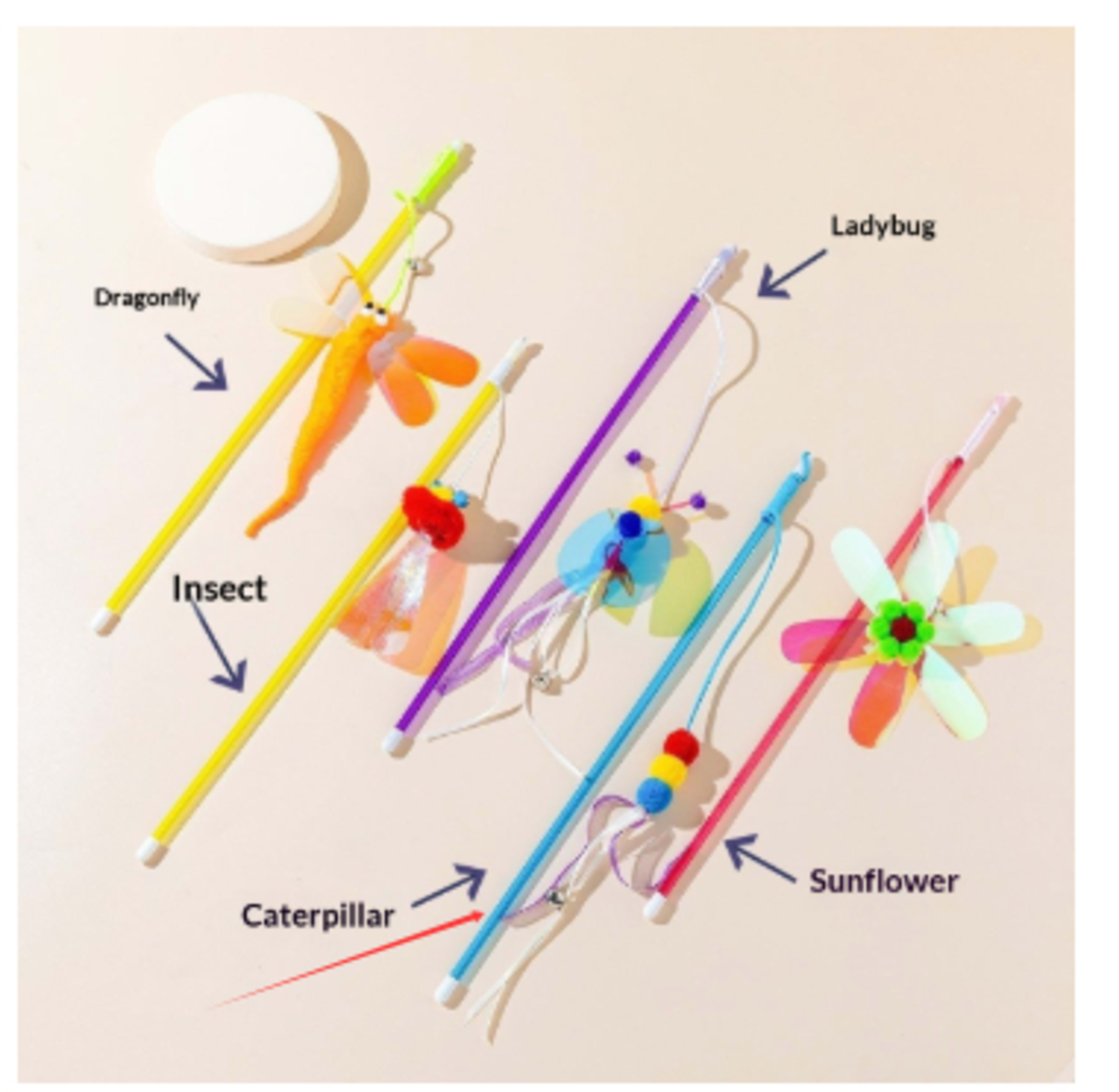 Cat Teaser Wand Toy With Shiny, Reflective Plastic Pieces 9