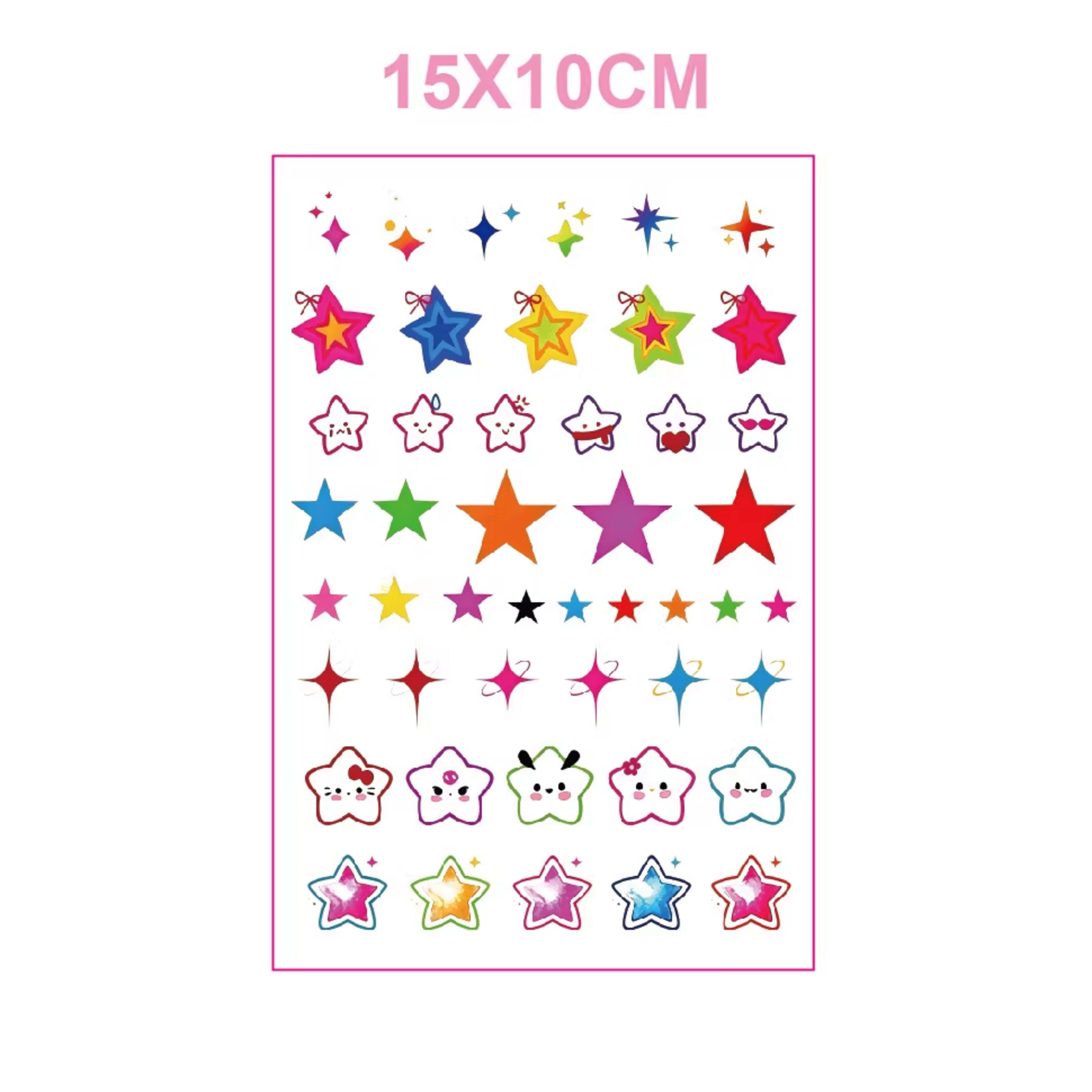 Colorful Star Waterproof Festival Face Stickerstattoo Stickers For Lasting 5