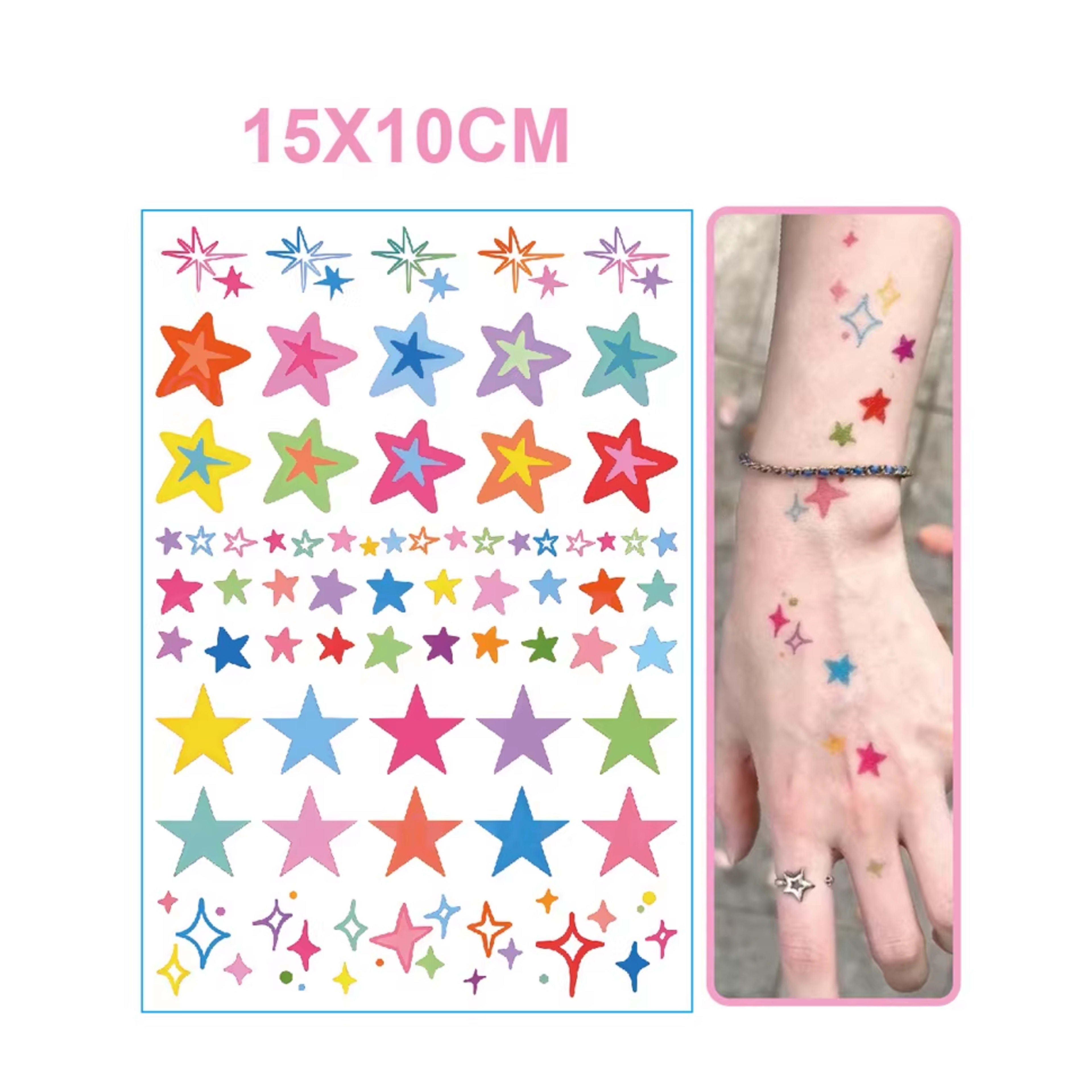 Colorful Star Waterproof Festival Face Stickerstattoo Stickers For Lasting 2
