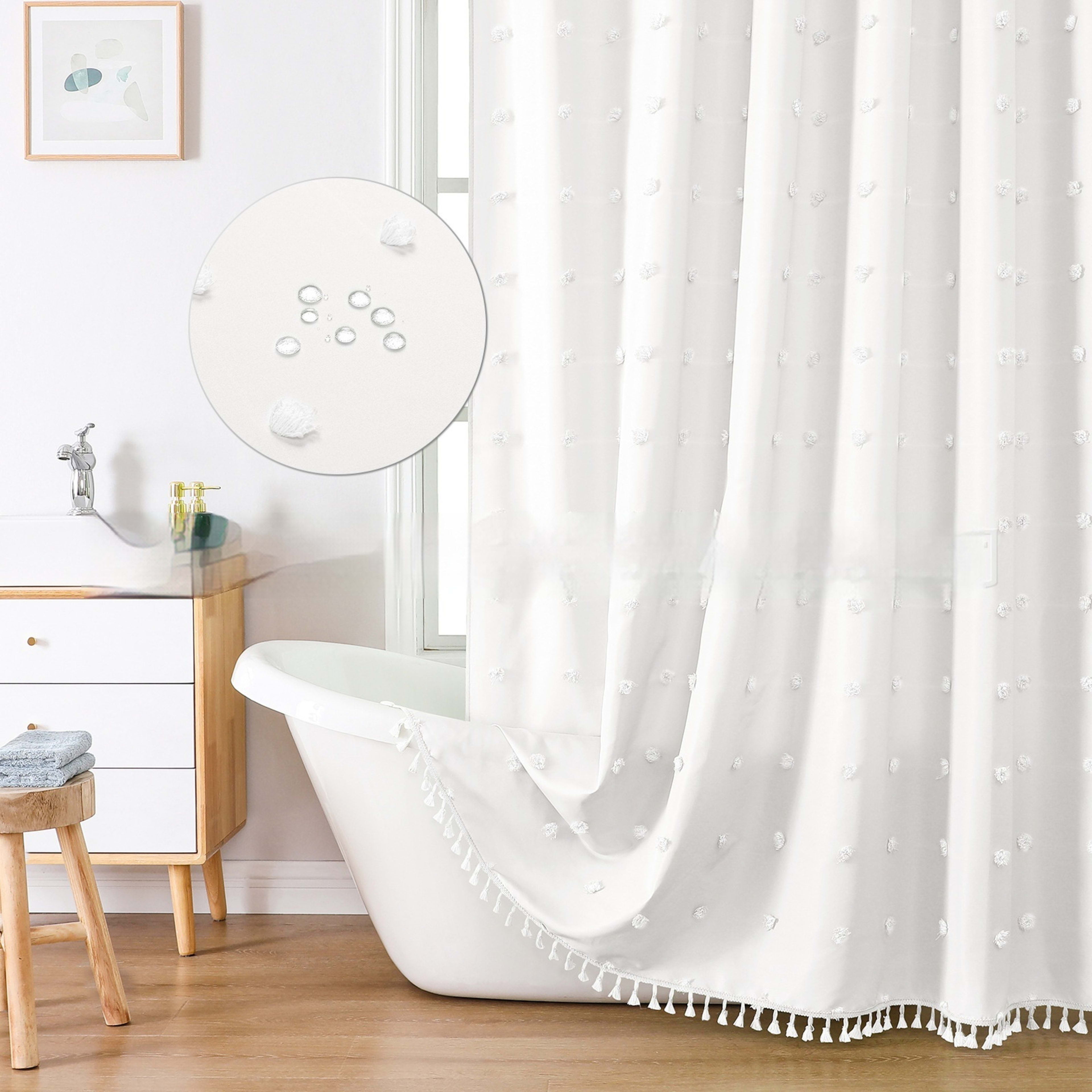 Polyester Simple Hydrangea Cut Shower Curtain 5