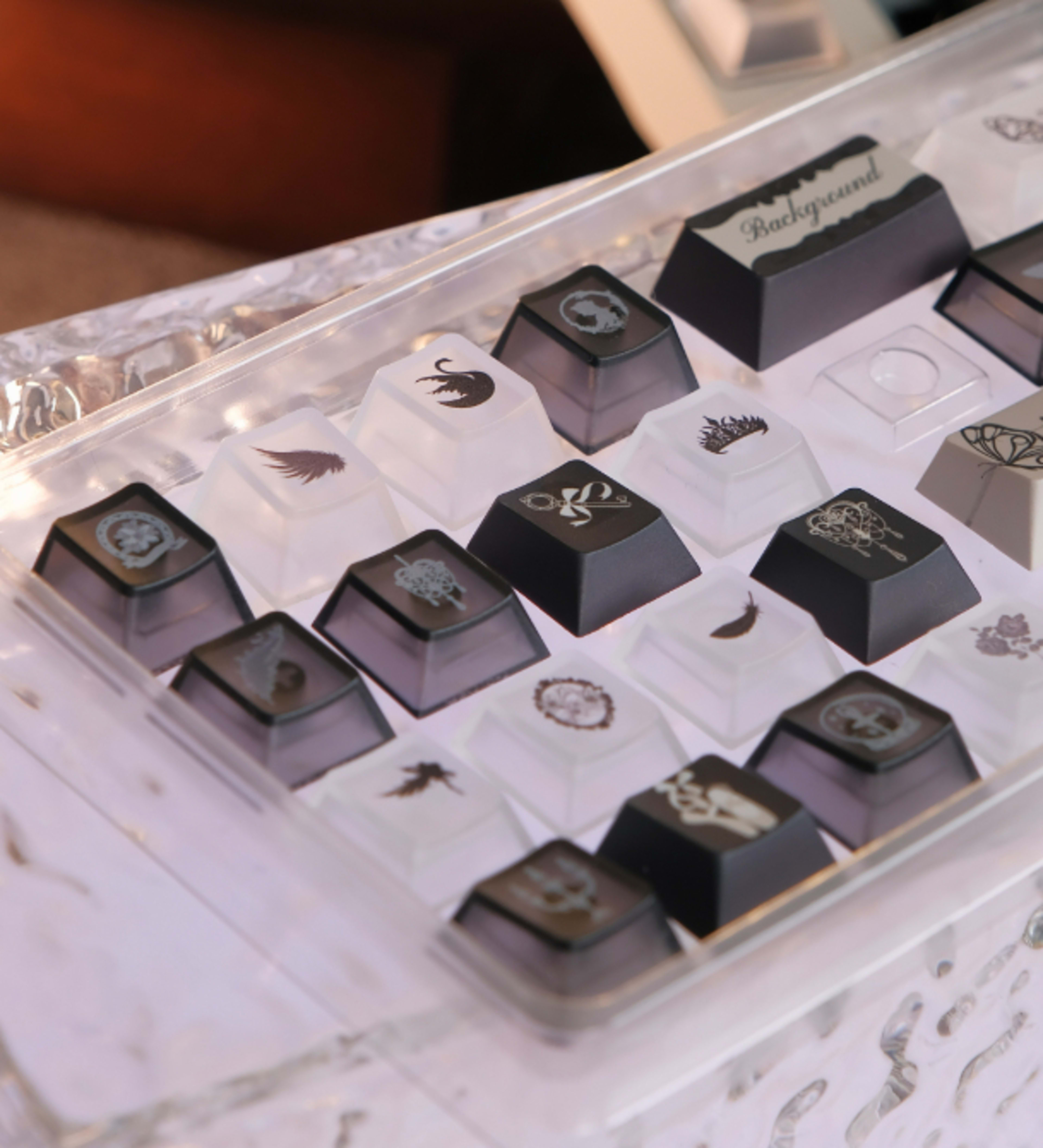 Black White And Gray Gothic Keycaps 5