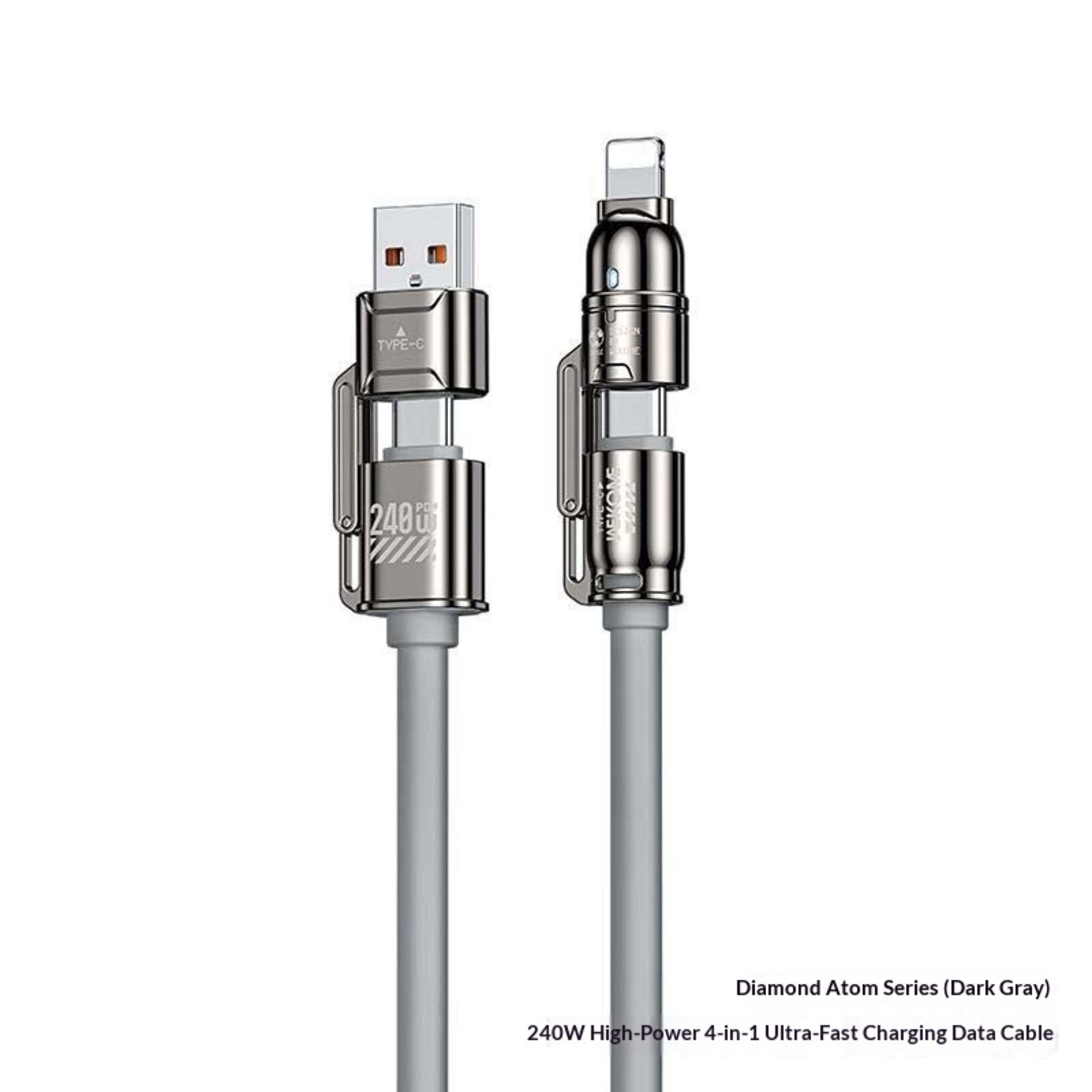 Dual Type-C 240W Four in One Data Cable 9