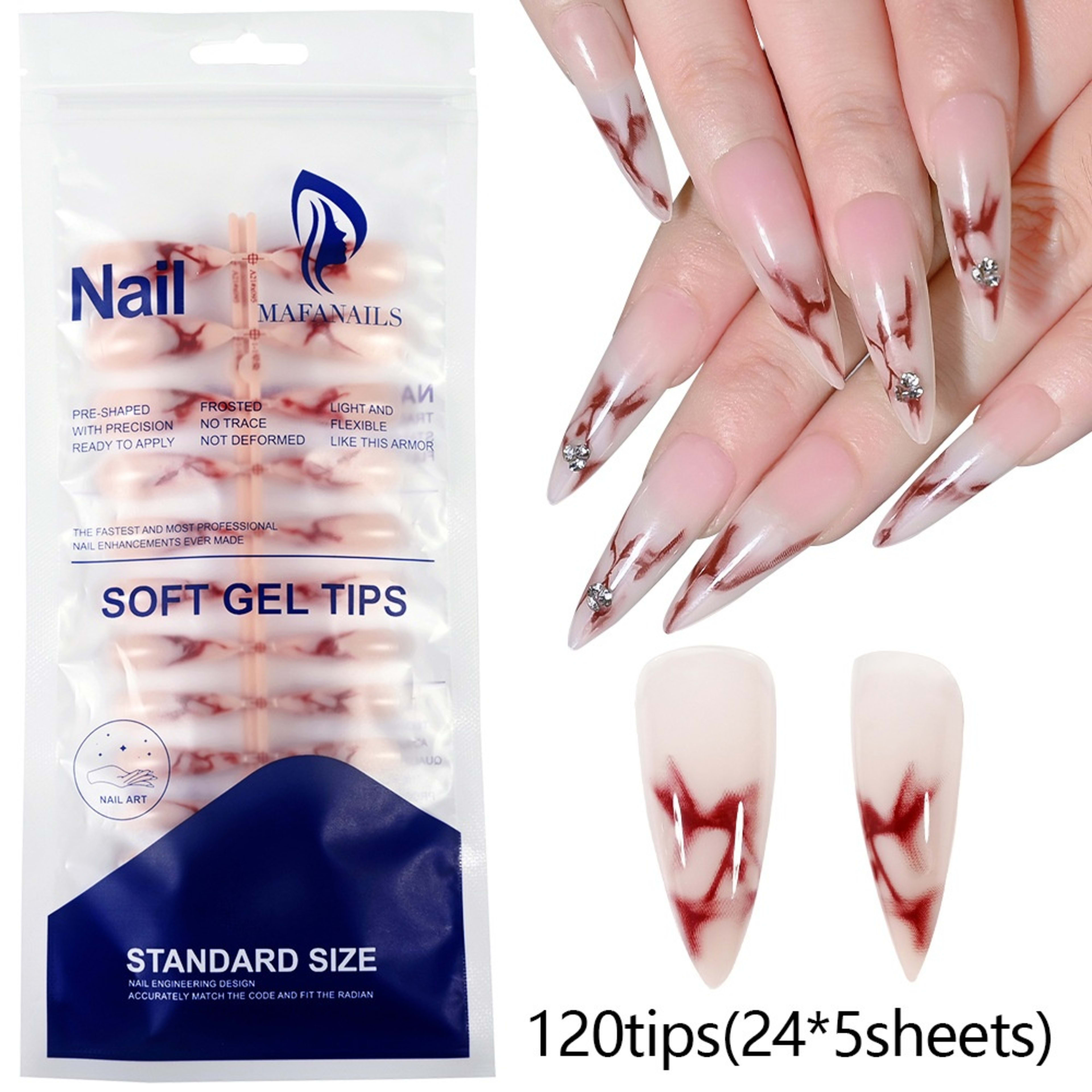 120-piece Bag Of Detachable Nail Tips For Manicures 17