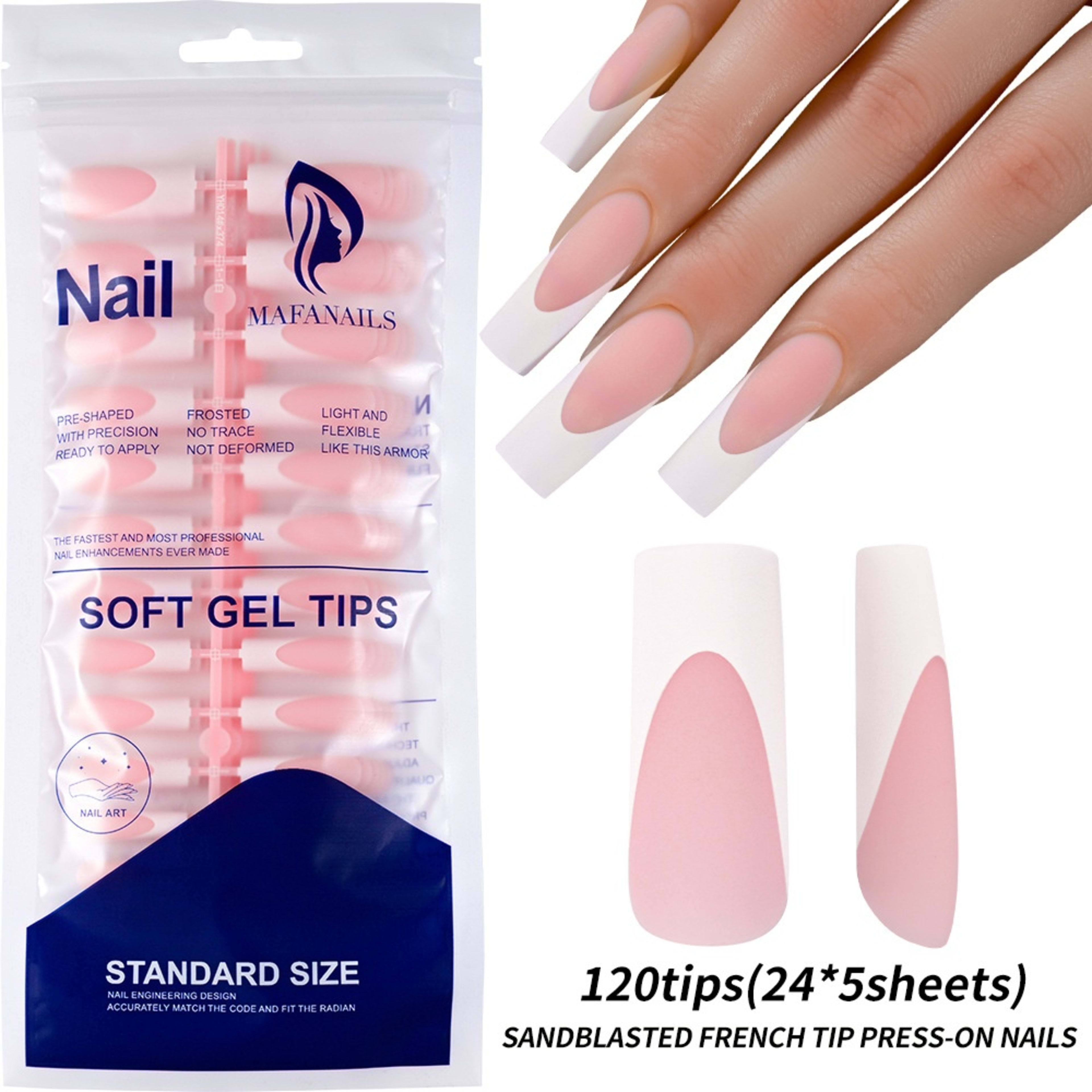 120-piece Bag Of Detachable Nail Tips For Manicures 24