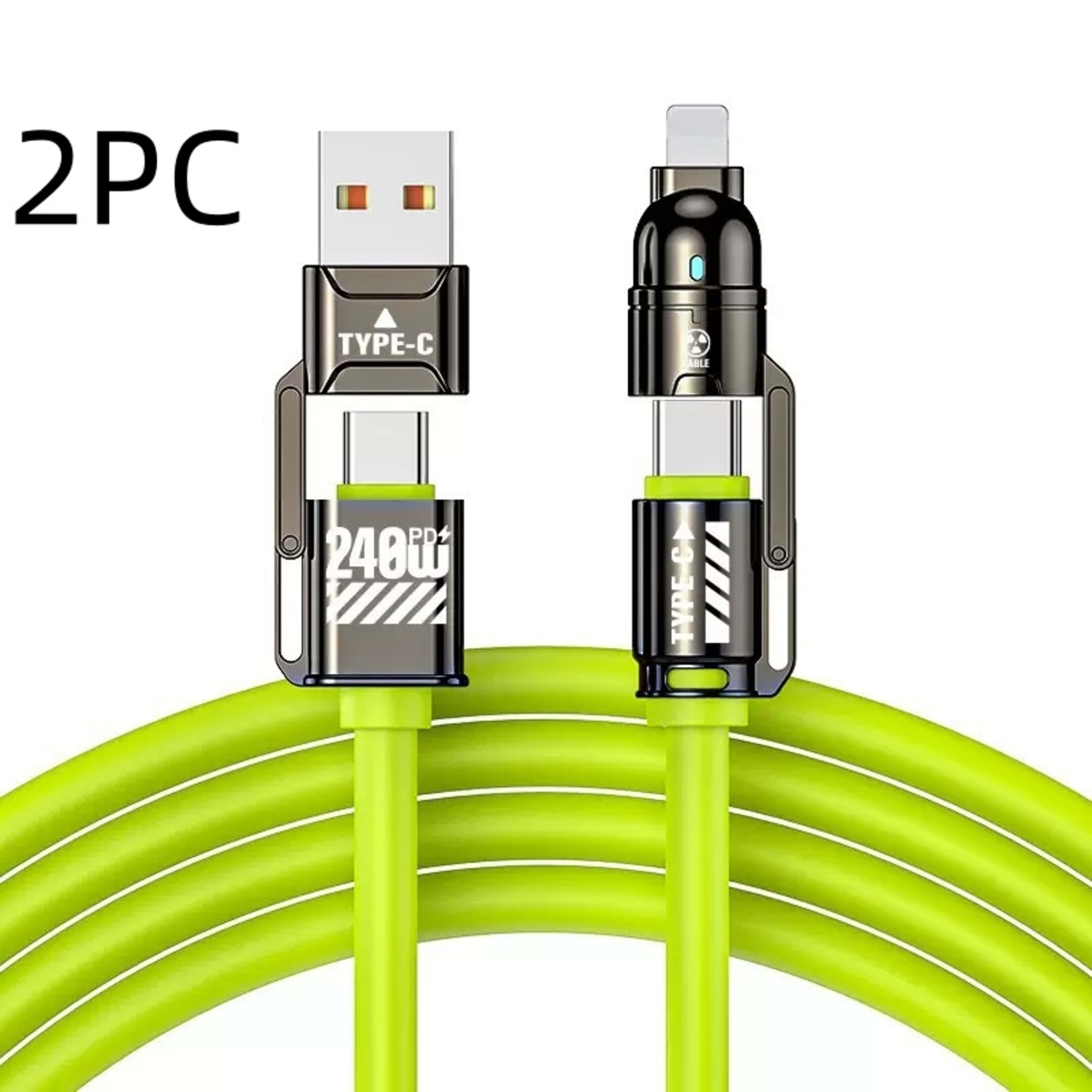 Dual Type-C 240W Four in One Data Cable 10