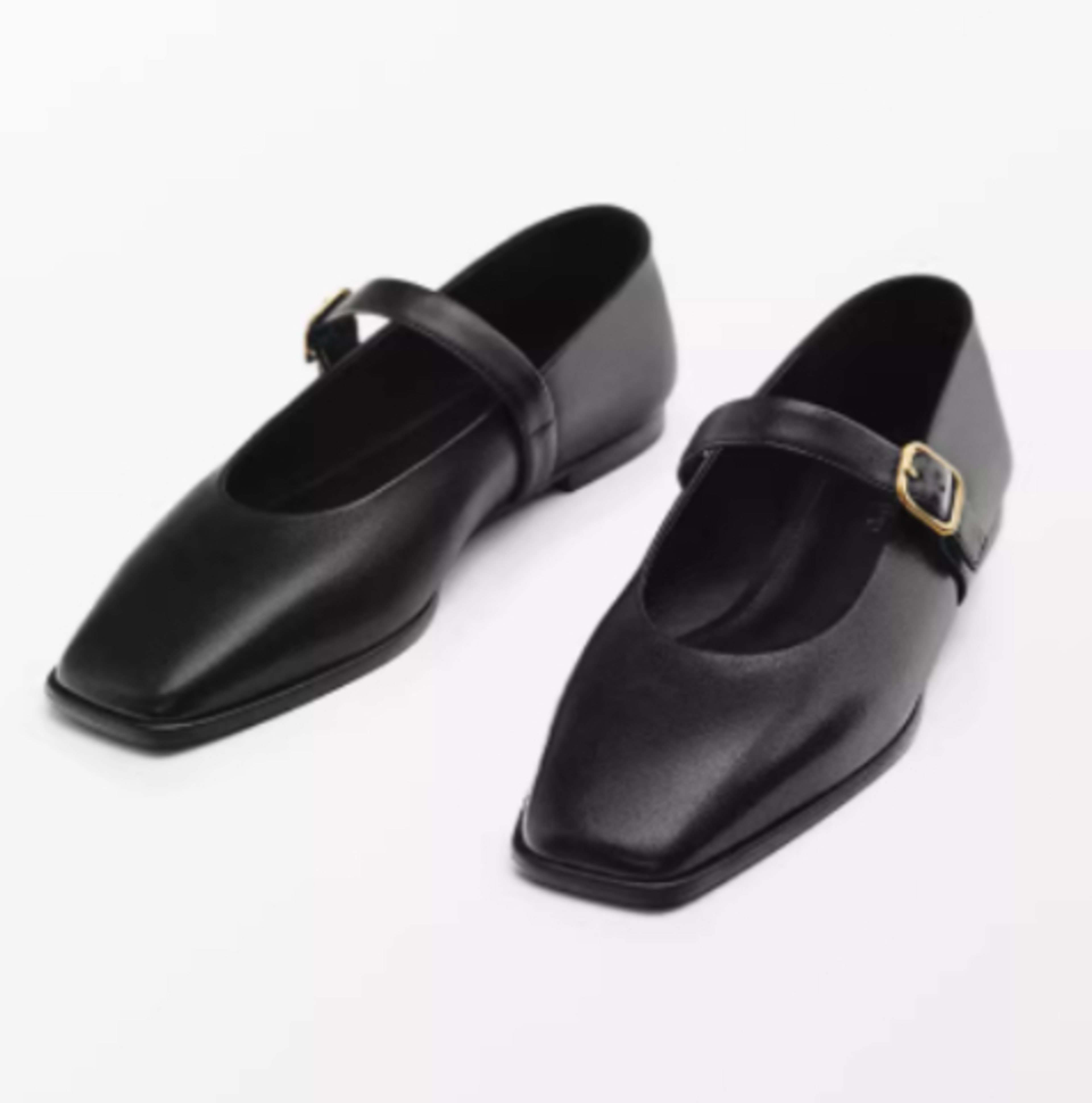 Genuine Leather Square-toe Flat Shoes For Women With Shallow Mouth And Single Strap 10