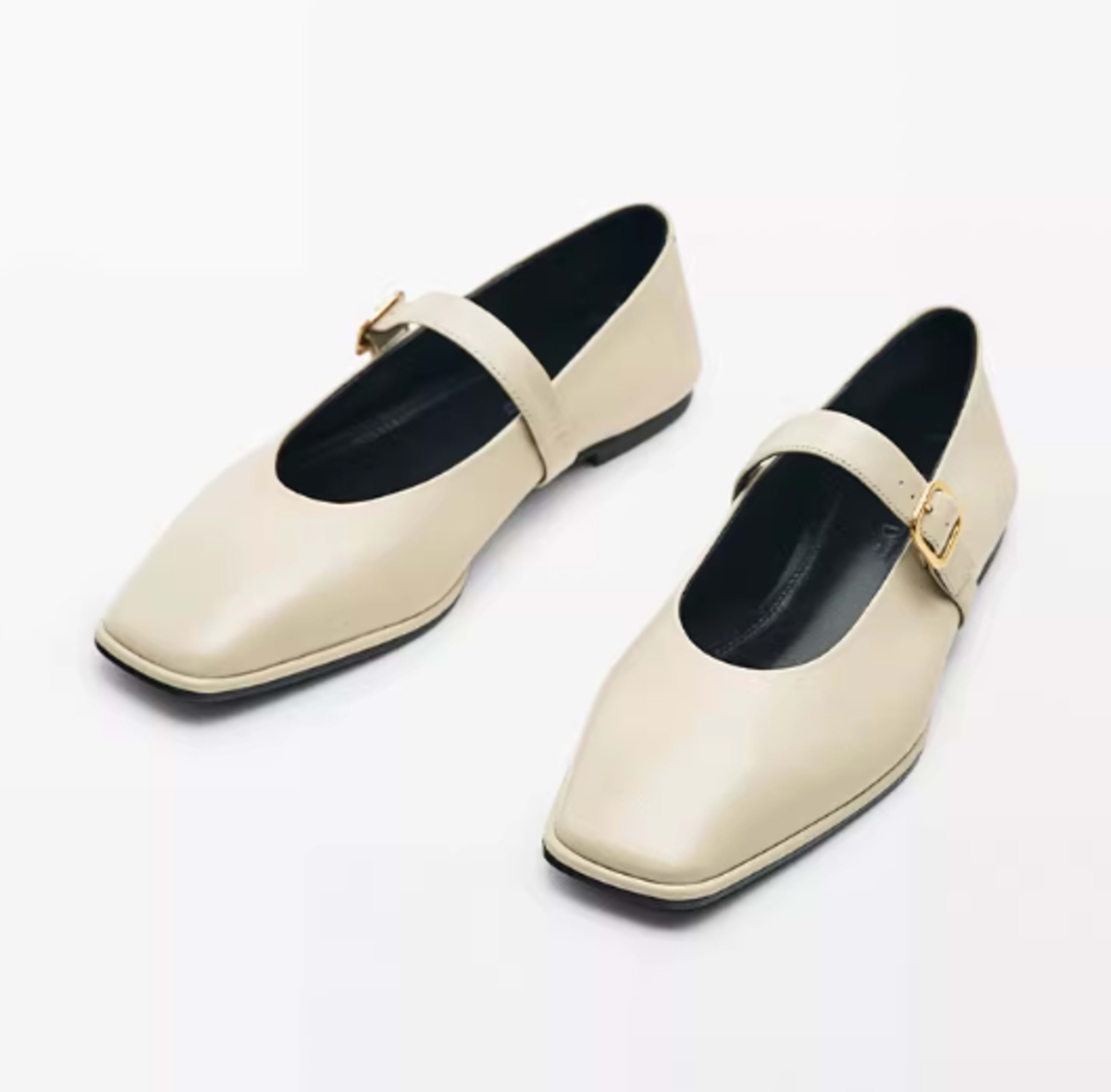 Genuine Leather Square-toe Flat Shoes For Women With Shallow Mouth And Single Strap 14