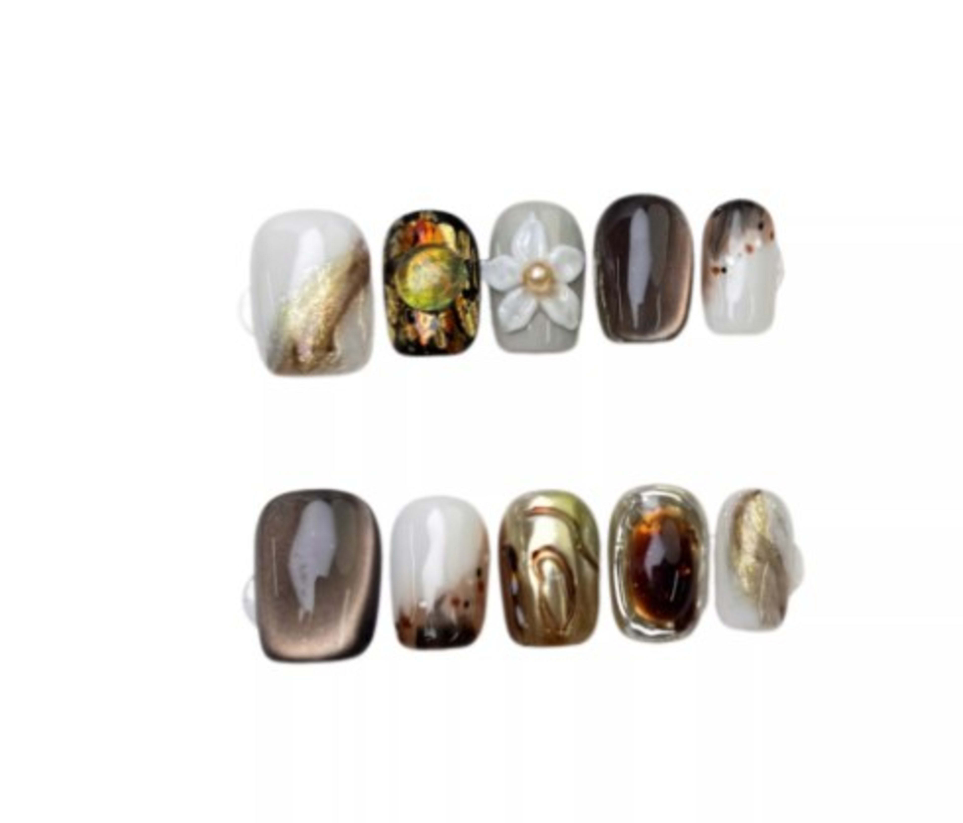 Handmade Wearable Nails 3D Carved Nail Art Tips 4