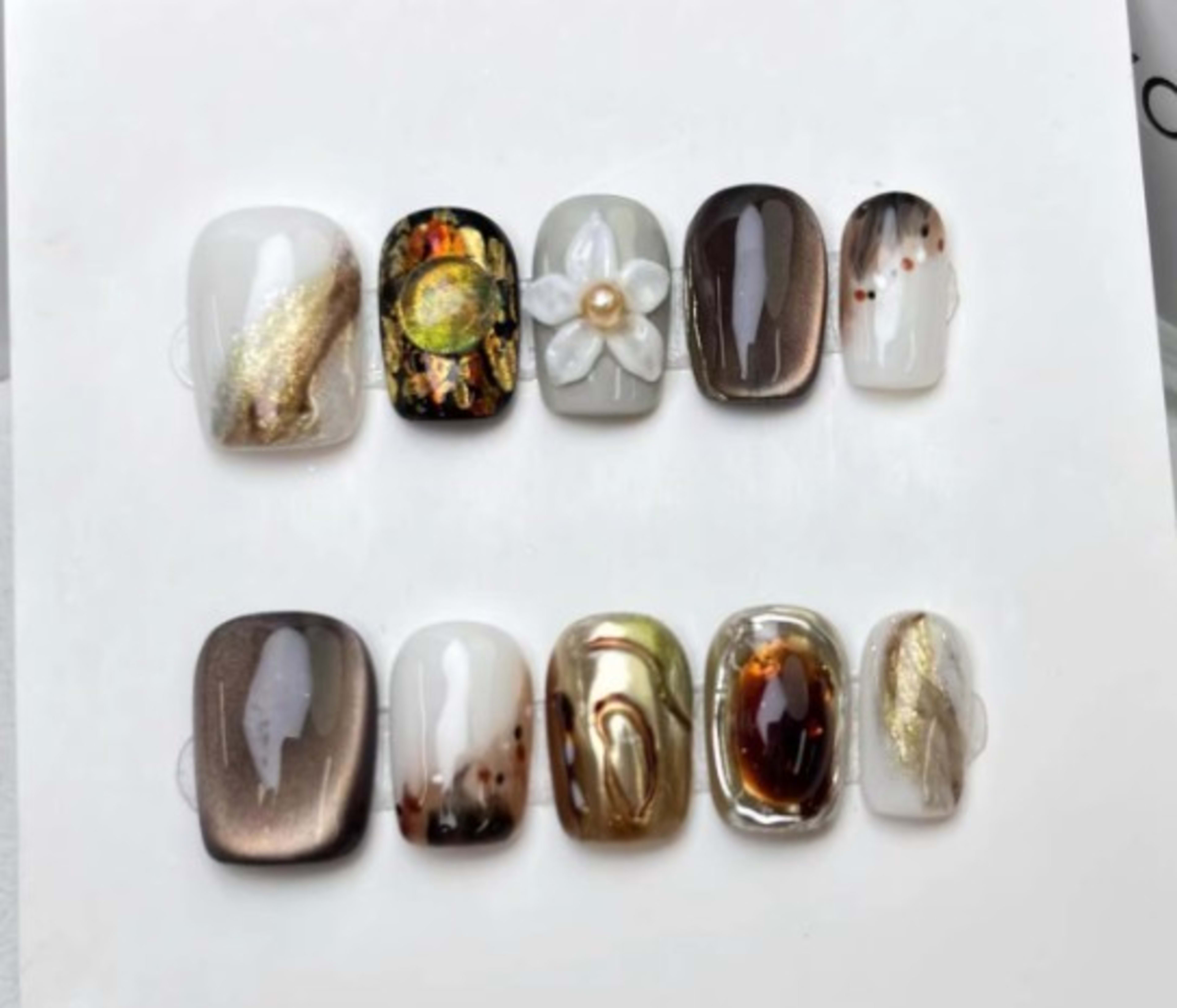 Handmade Wearable Nails 3D Carved Nail Art Tips 3