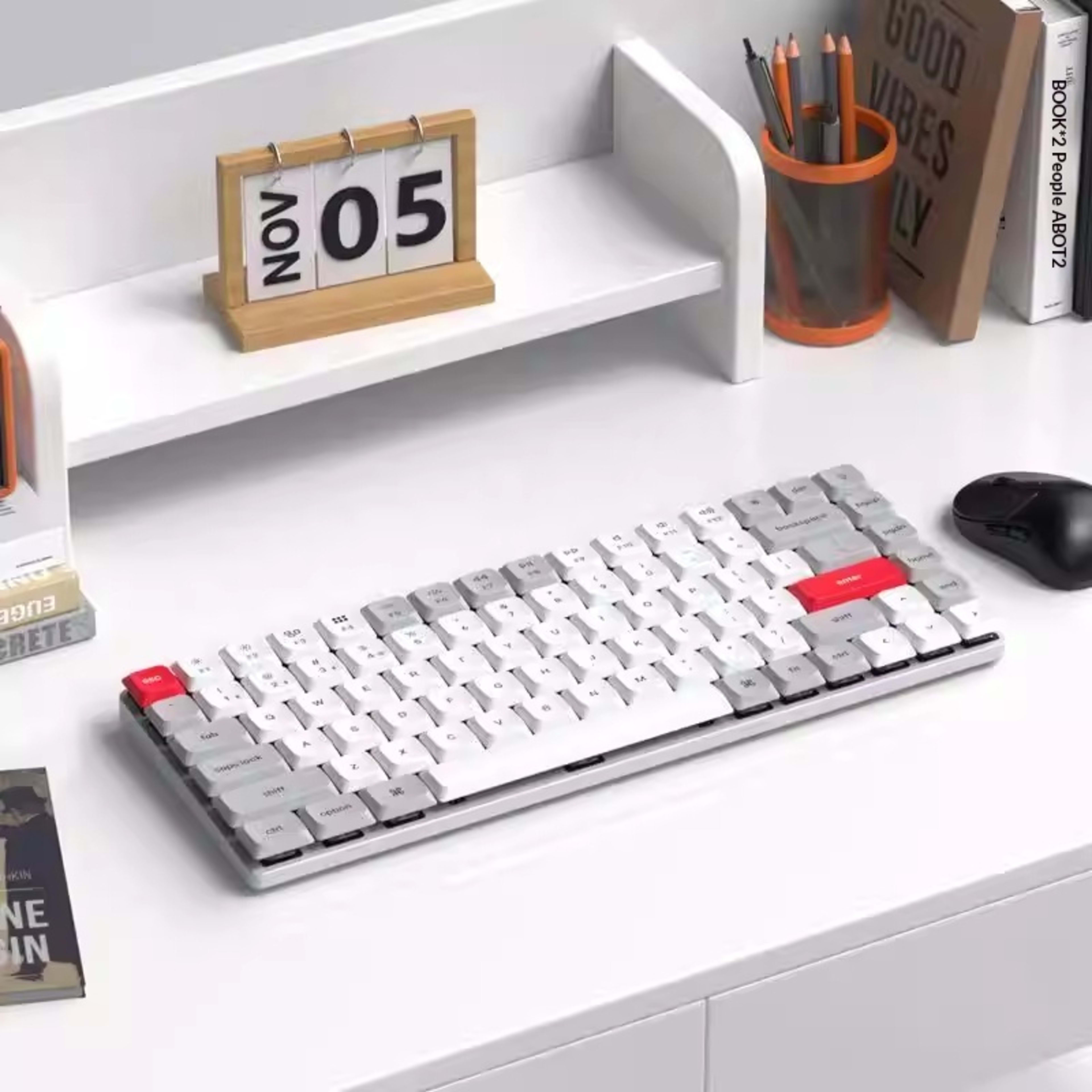 Office Silent Low-Profile Mechanical Tri-Mode Bluetooth Keyboard 4